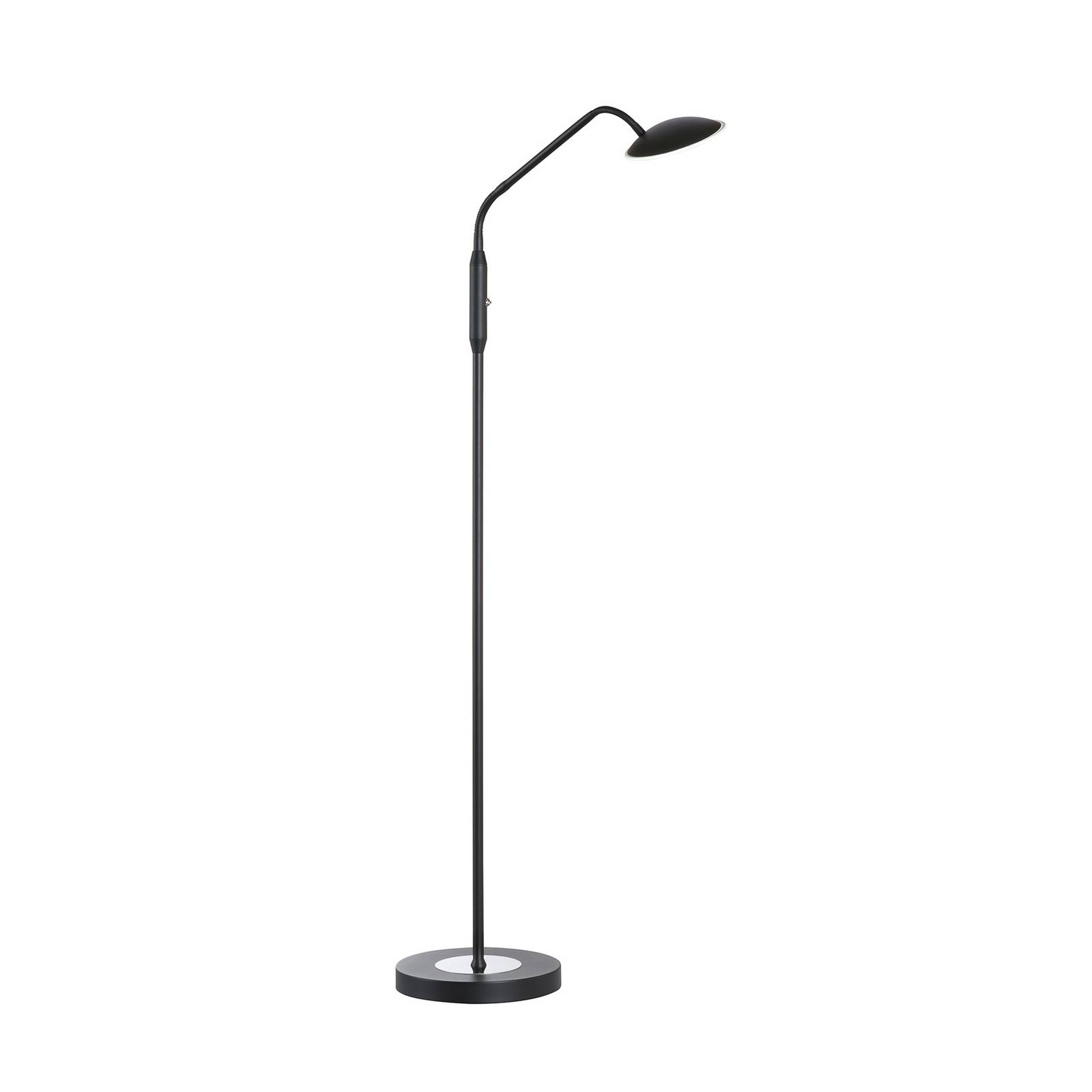 FISCHER & HONSEL Lampadaire LED Tallri, noir, hauteur 135 cm, CCT, variateur tactile