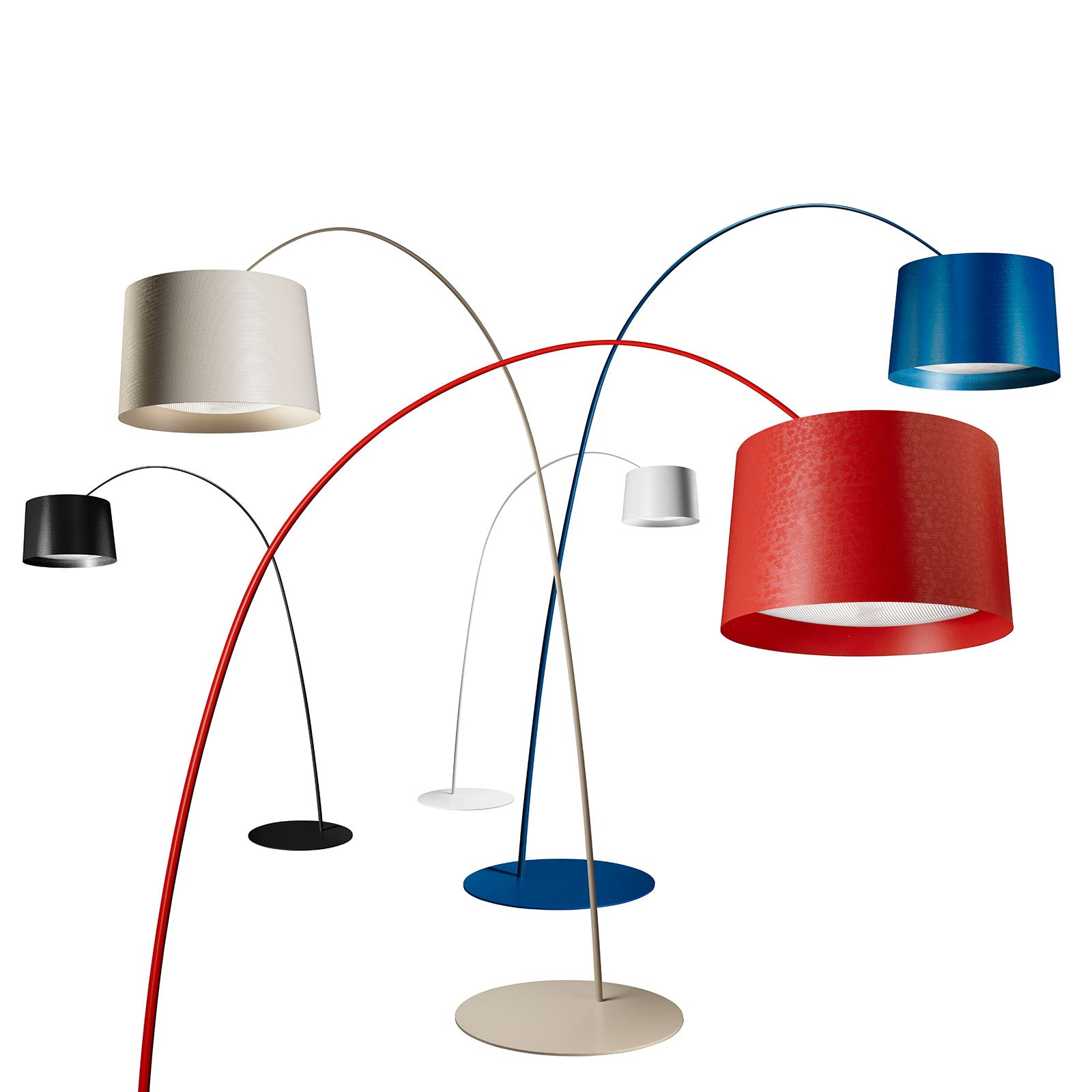 Twiggy Bogenleuchte mit Dimmer, weiß - Foscarini