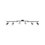 OSRAM Deckenstrahler, schwarz 6-flg. Metall GU10-LED 927 dim