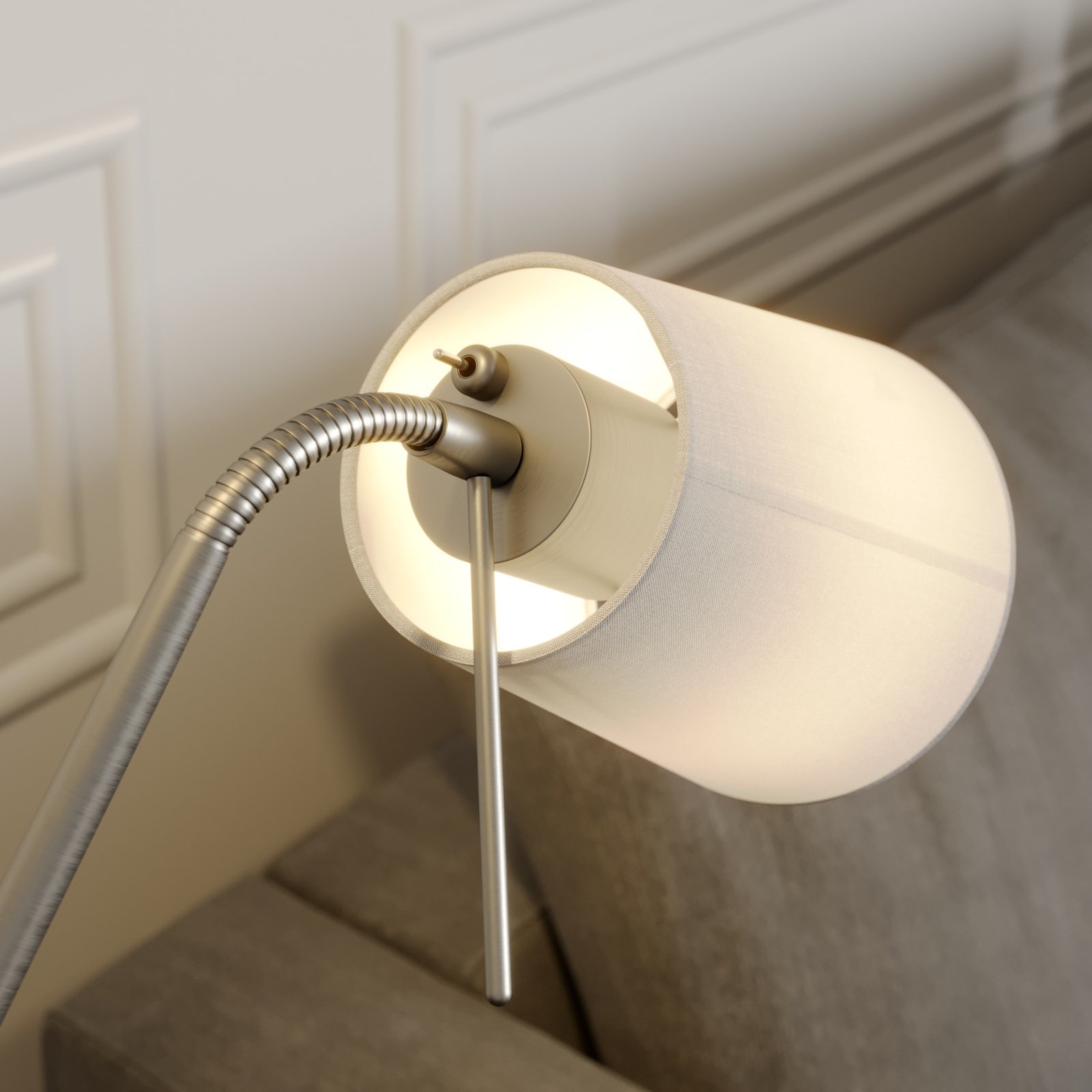 Nantwin Stehleuchte White/Nickel - Lindby