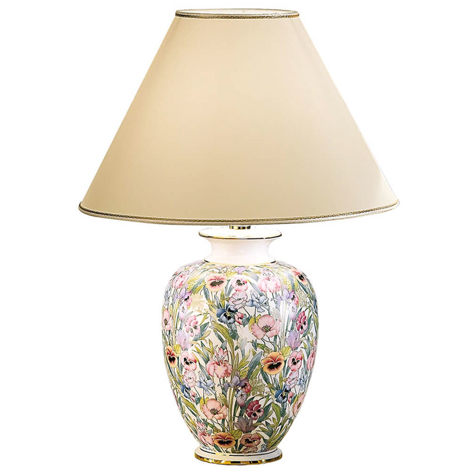 Austrolux Tischlampe Giardino Panse, Keramik, vergoldet