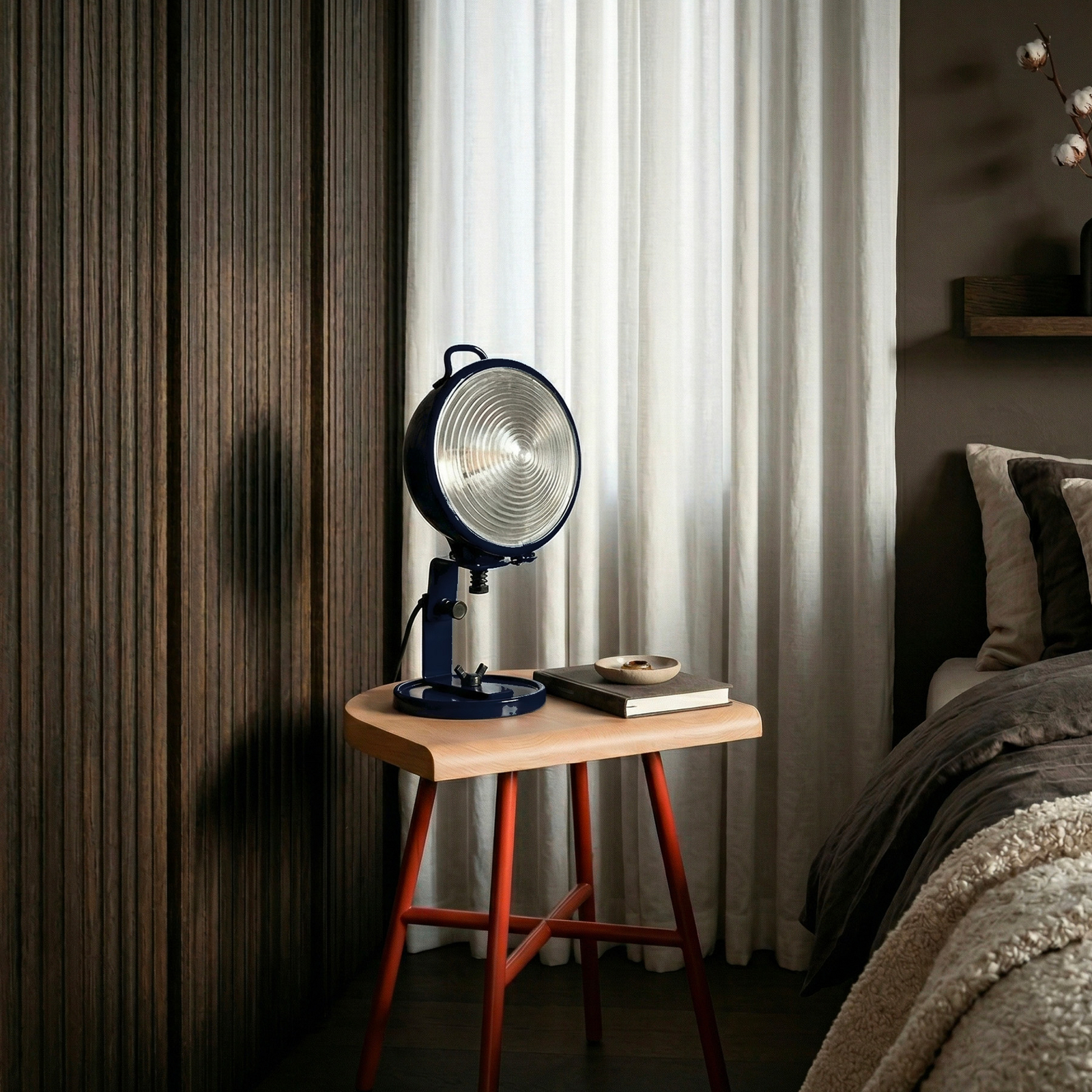 Aluminor Jeep table lamp, midnight blue, aluminium, glass, steel, E14 Aluminor Jeep table lamp, midnight blue, aluminium, glass, steel, E14