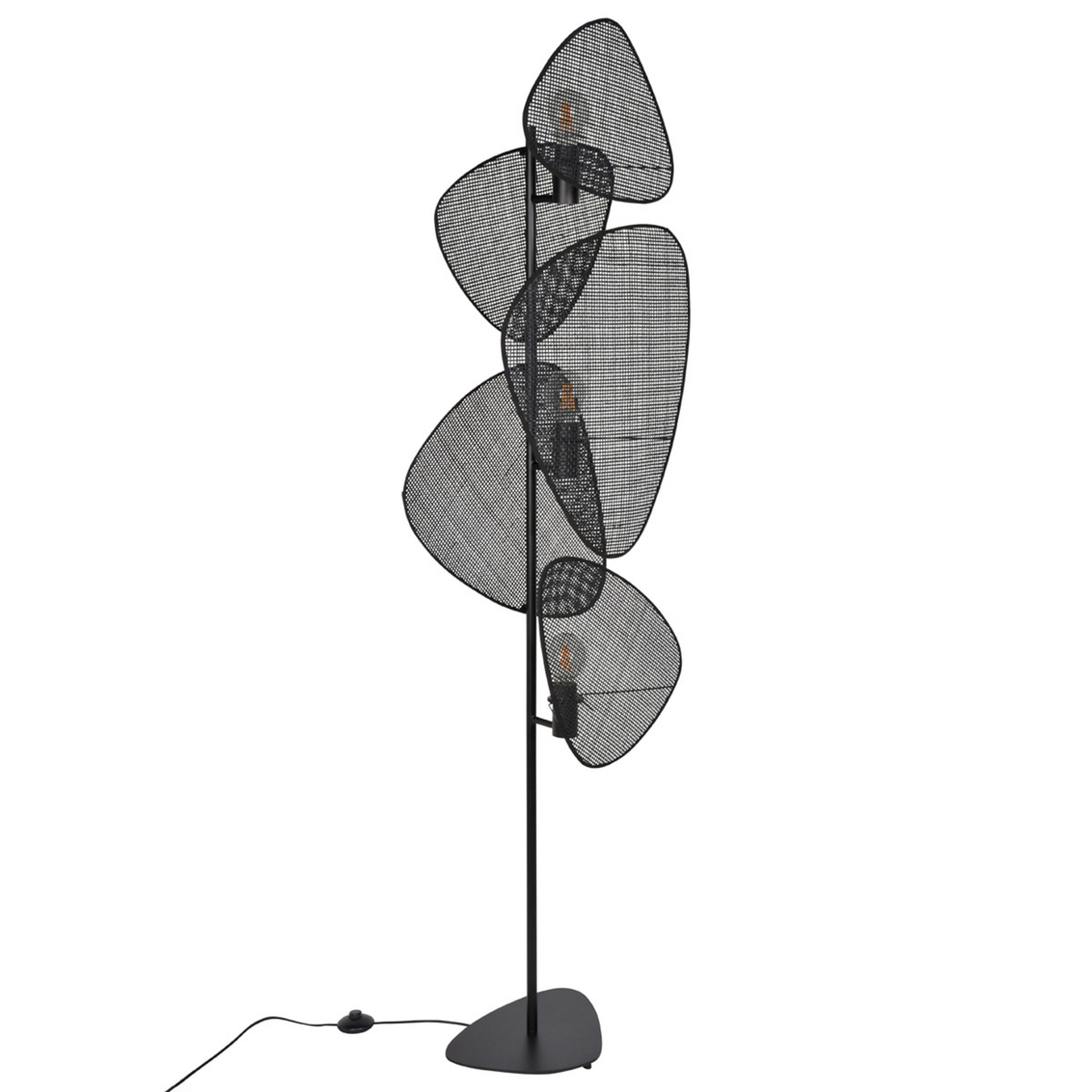 Stehleuchte Screen, schwarz, Rattan, 179 cm hoch - MARKET SET