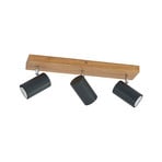 Maniva 3 Deckenleuchte Black/Wood - Lindby