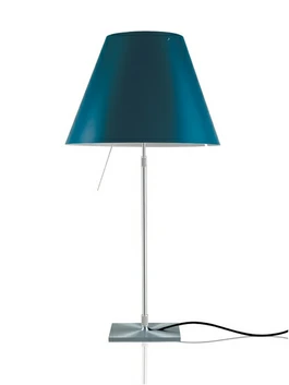 Costanza Lampe de Table Aluminium/Bleu Pétrole - Luceplan