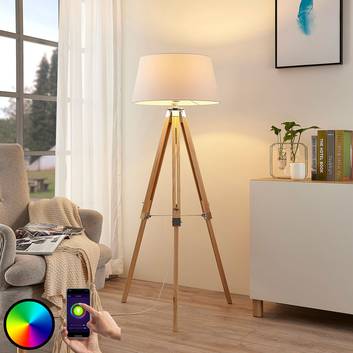 Lindby Smart LED-lattiavalo Alessa 3-jalka app RGB