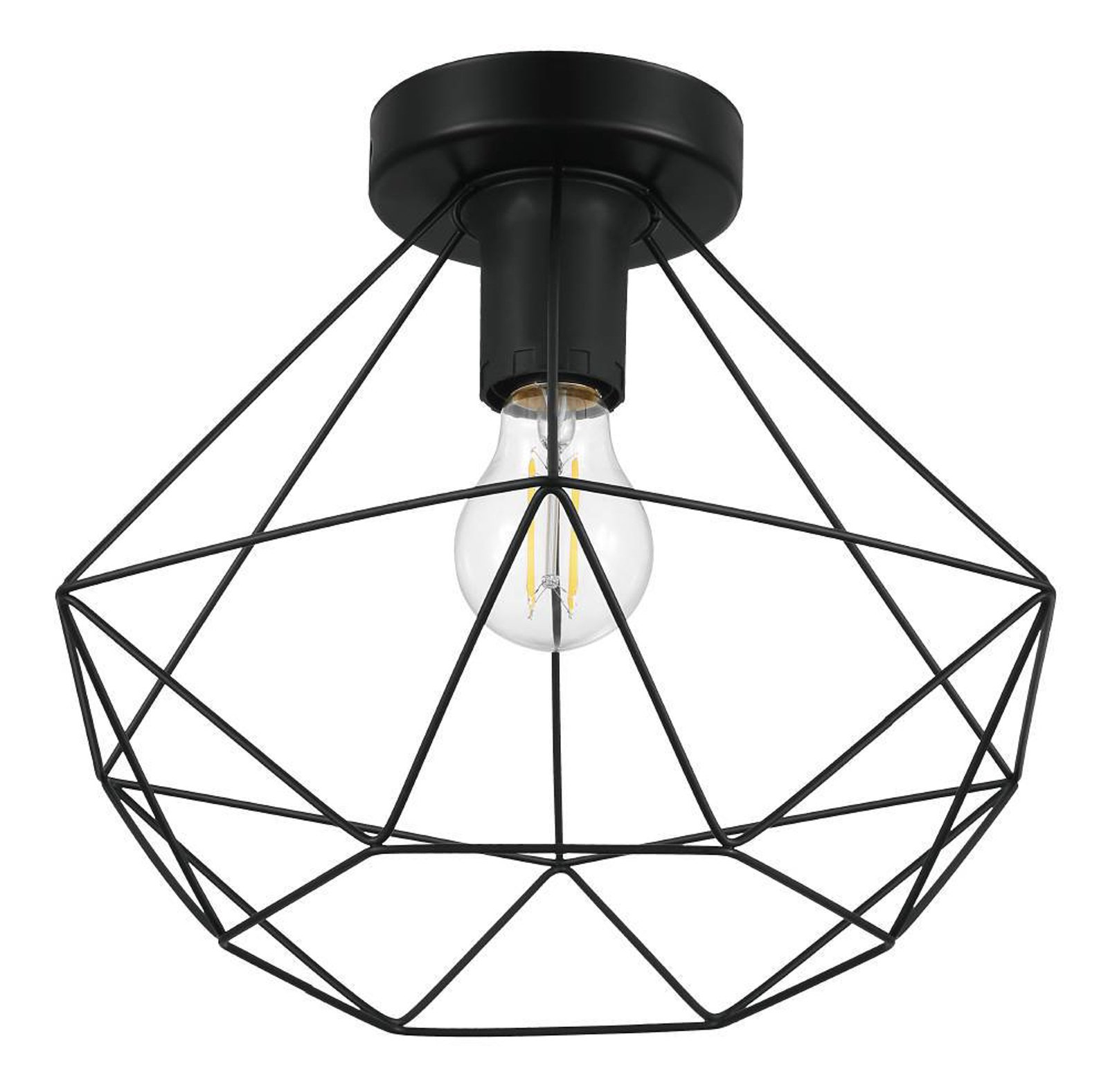 Tarbes cage ceiling lamp 1-bulb Ø 32.5 cm black
