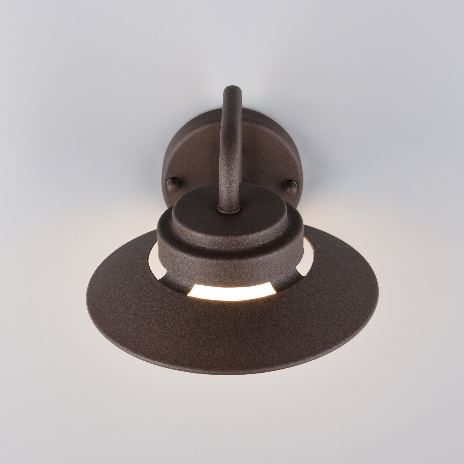 Āra sienas lampa Atrato, rūsas krāsā, Ø 20 cm, metāls