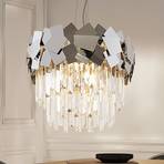 Lucande Miraia kristal-hanglamp, gespiegeld