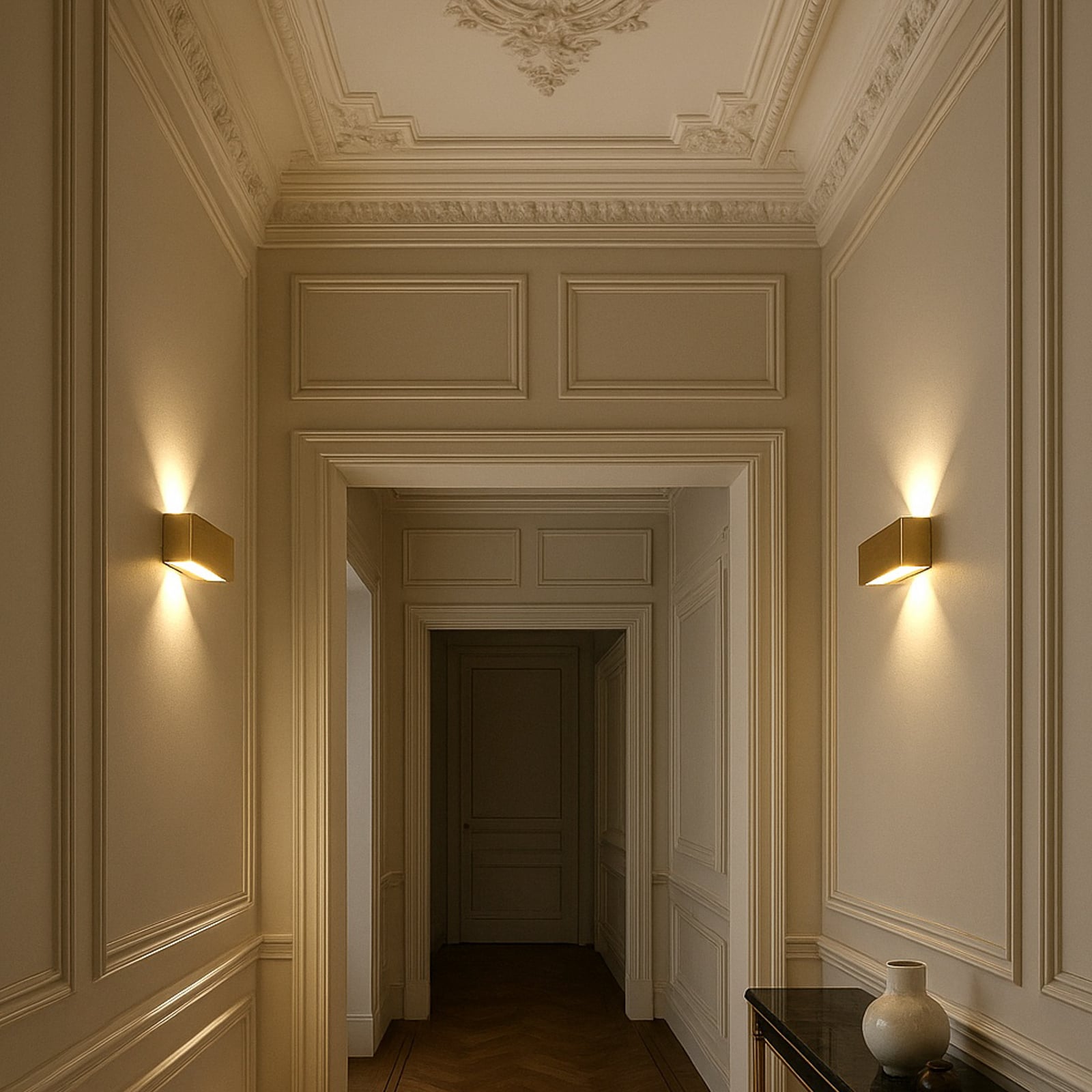 Linea W3 LED-Wandlampe messing 60cm, CCT, IP20 - Light-Point