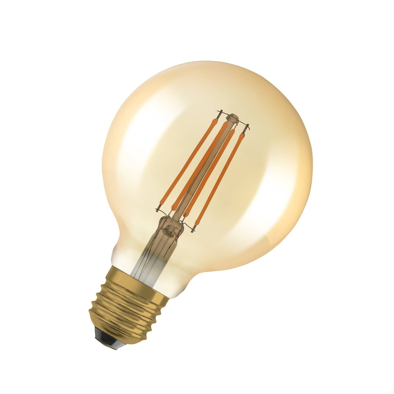 Vintage 1906 E27 6,5W OSRAM LED Vintage 1906, G95, E27, 6,5 W, goud, 2.400 K, dimbaar. - Glas - dimbaar