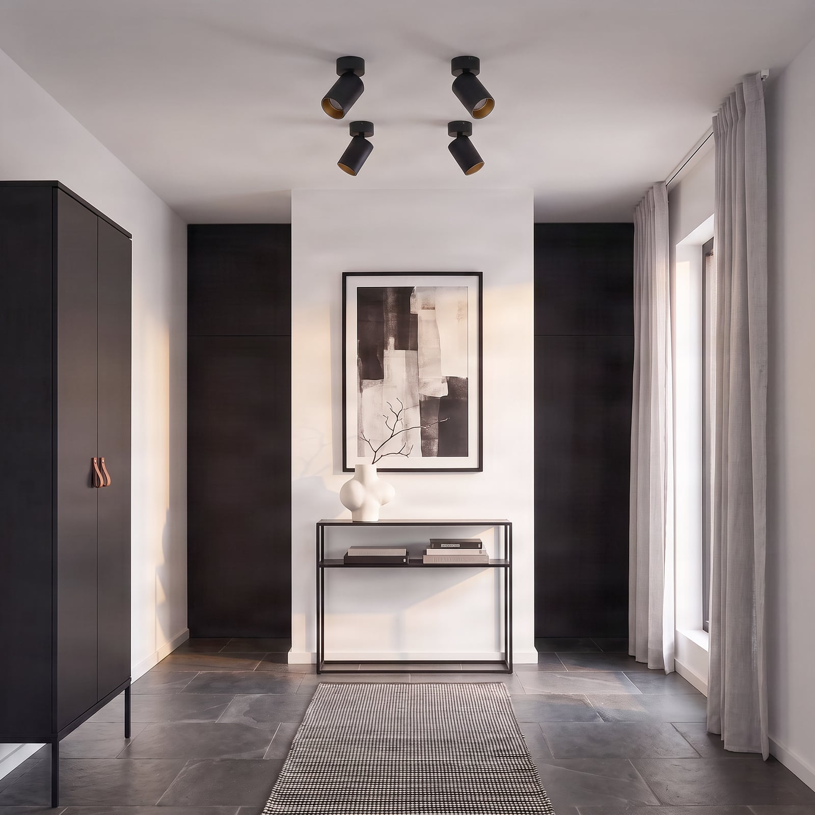 Arcchio prožektors Brinja, 4 gabali, melns, apaļš, Ø 6cm, GU10 Arcchio prožektors Brinja, 4 gabali, melns, apaļš, Ø 6cm, GU10