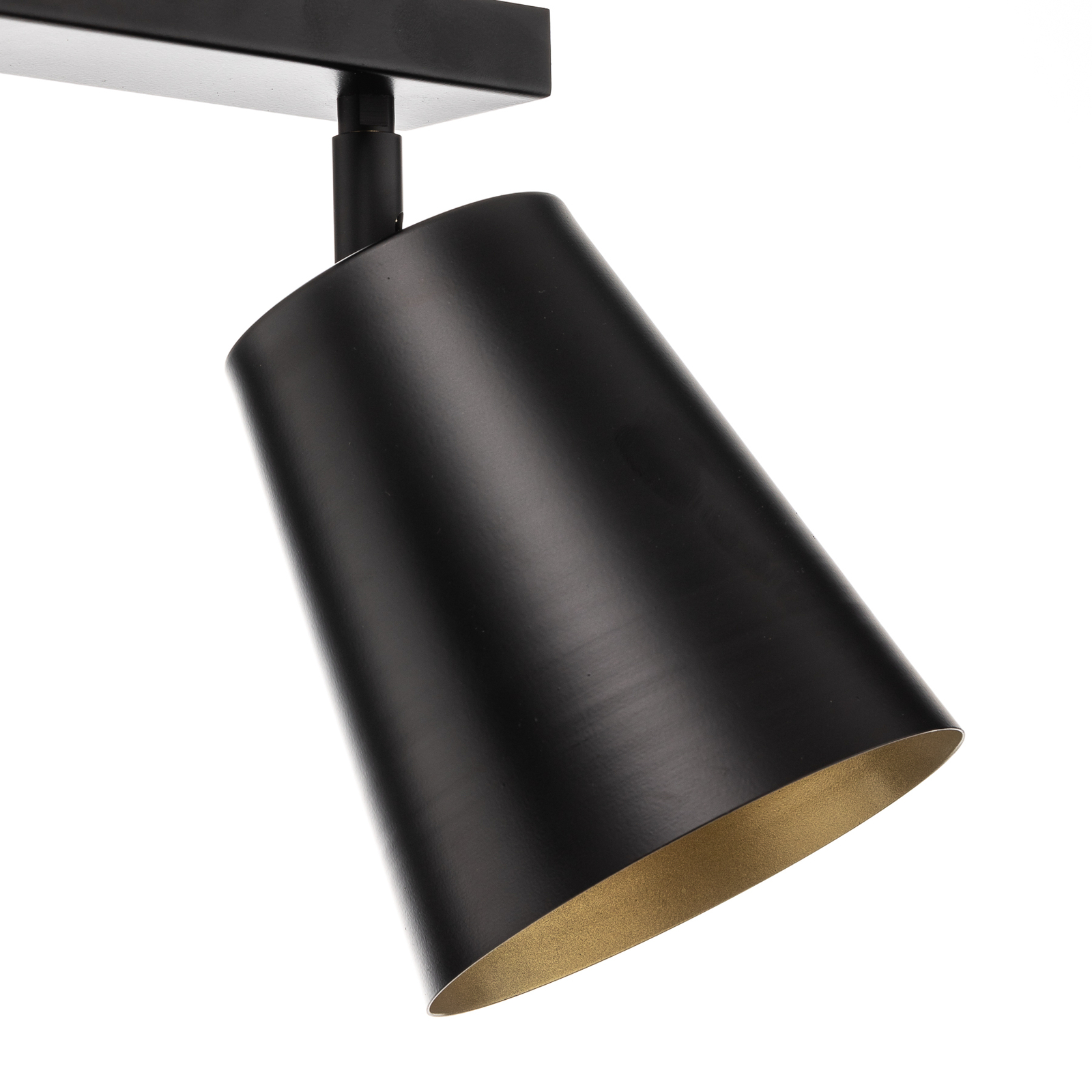 Prism downlight, two-bulb, black/gold