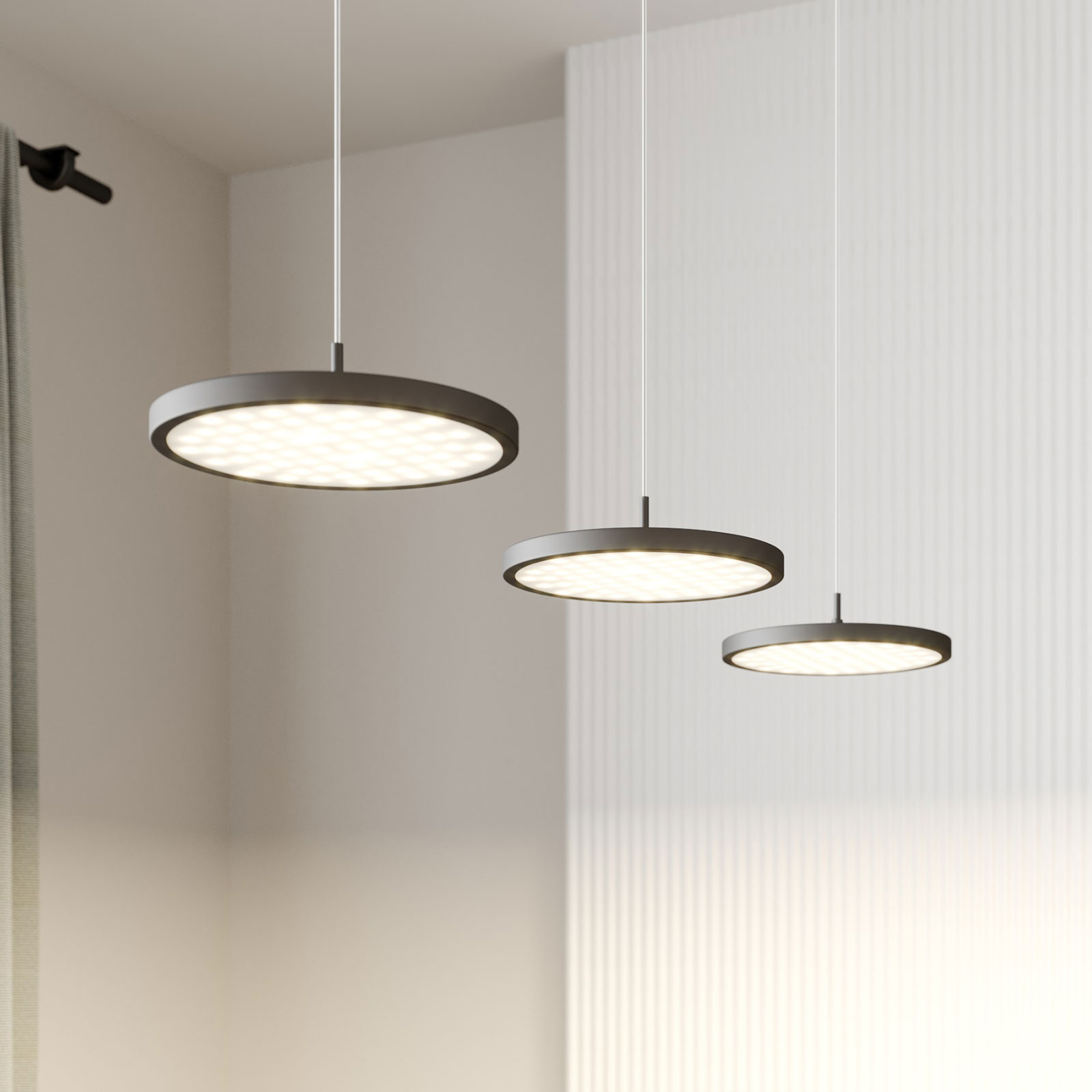 Rothfels Gion LED-pendellampa 3 lampor alu/svart