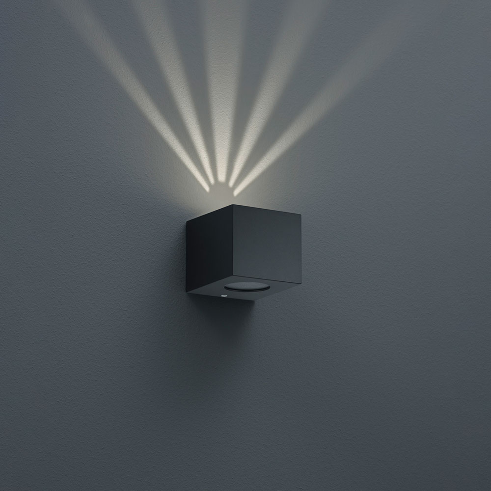 Rechthoekige LED buitenwandlamp Cordoba, zwart