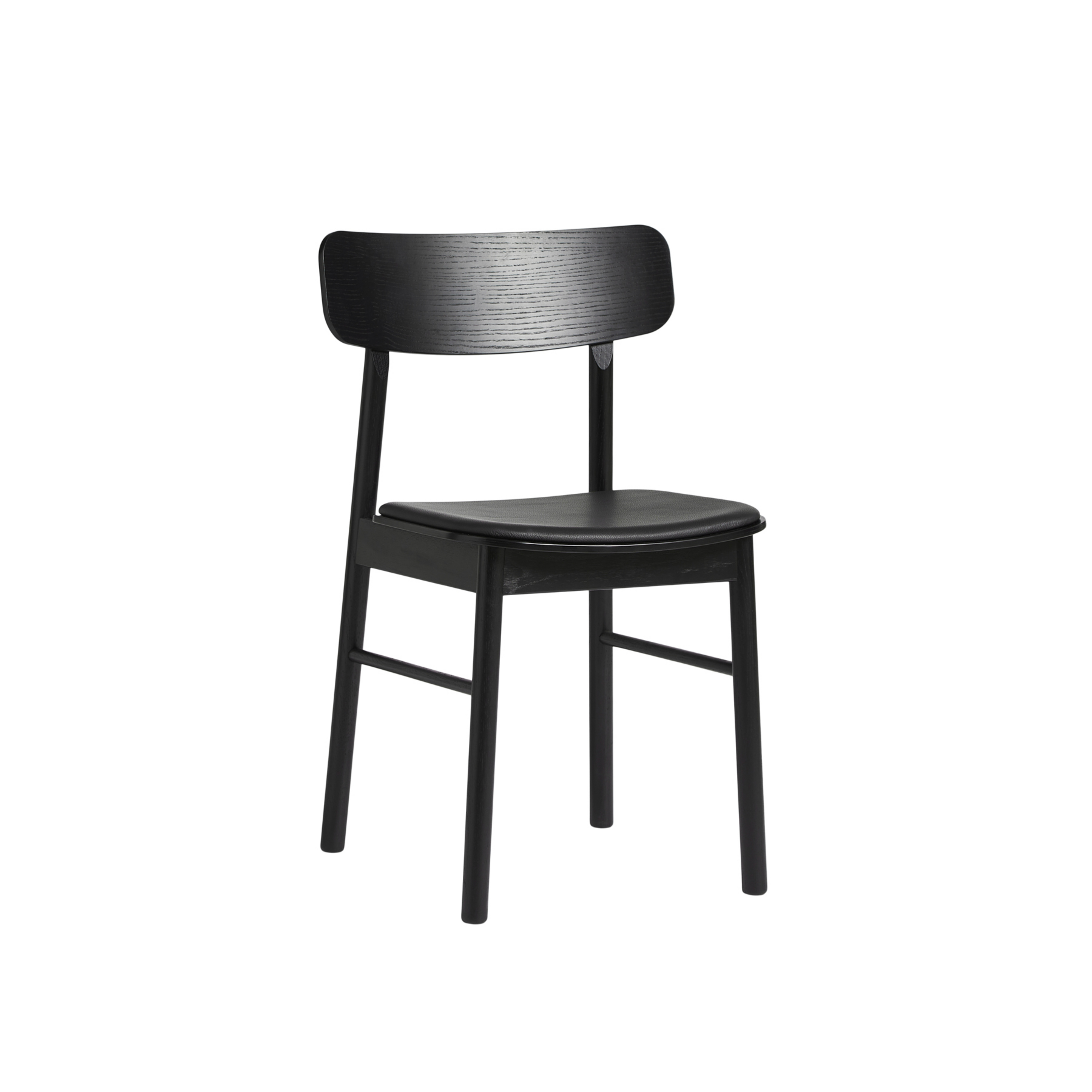 Soma-stol, sort, læder, højde 79 cm, ask – Woud