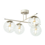 Plafondlamp Zoe, beige, lengte 51 cm, glas, 4-lamps, E14