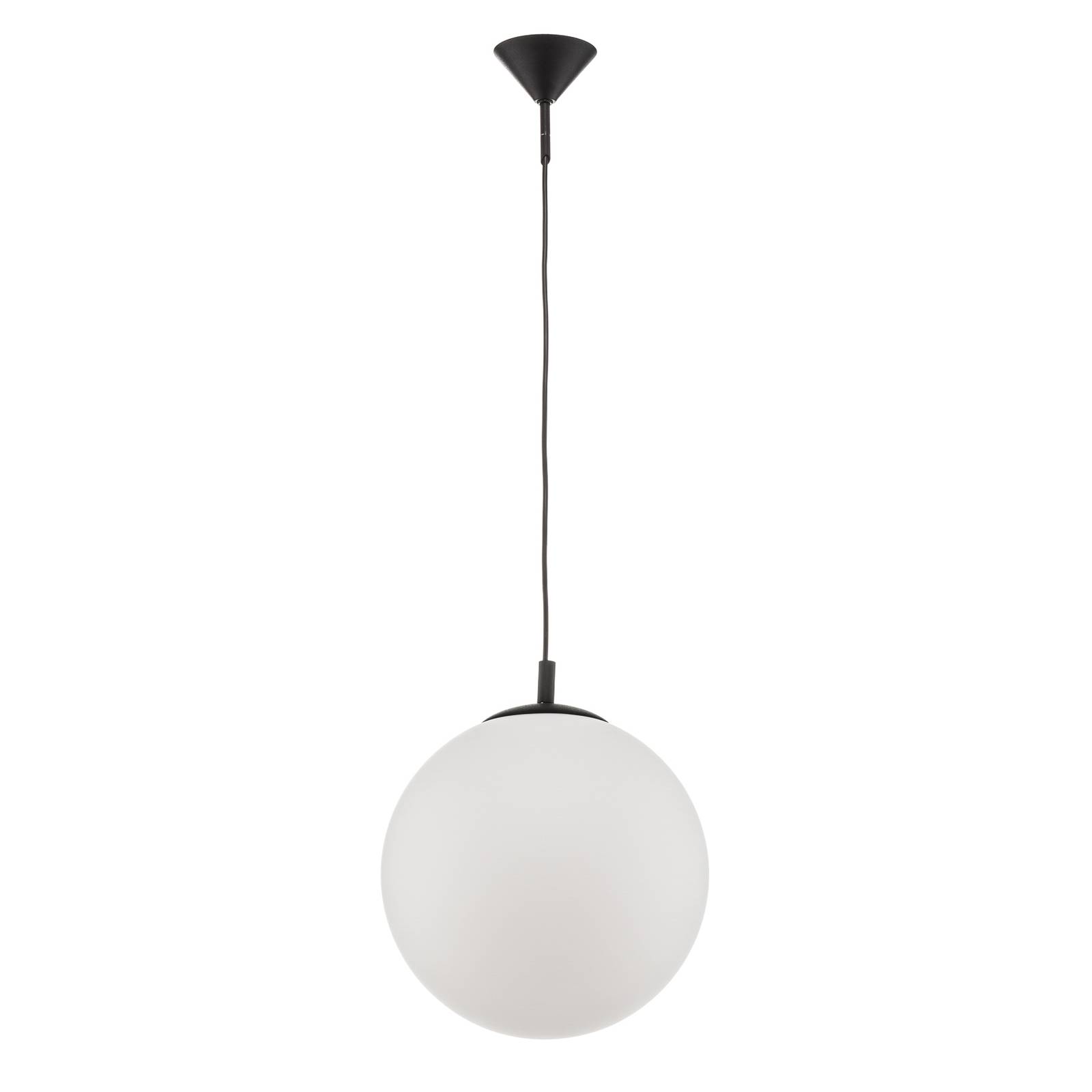 Hängelampe 562, Glas matt, Kappe/Baldachin schwarz