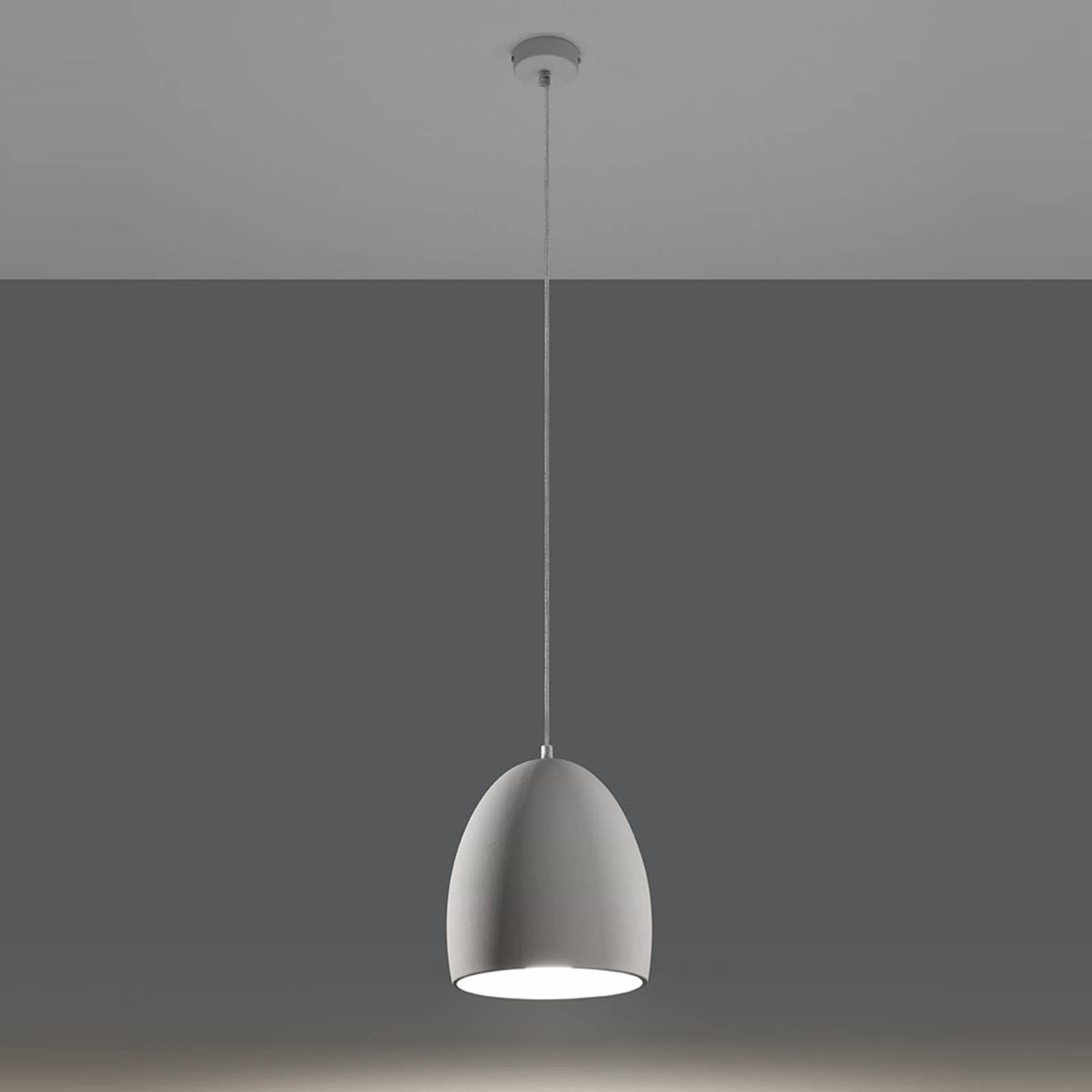 sollux lighting suspension wula abat-jour en céramique blanche