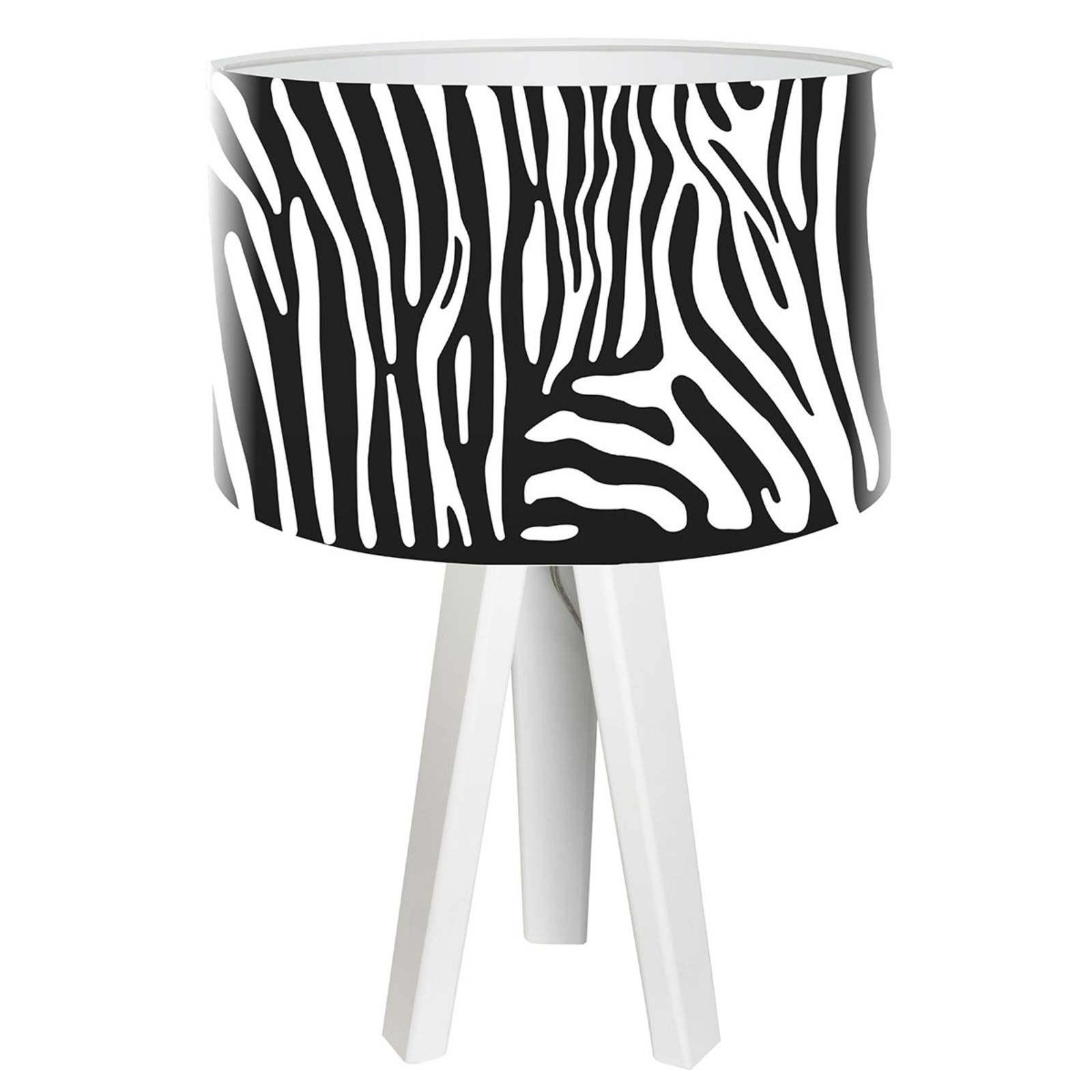 Dreibeinige Tischleuchte Zola im Zebra-Look kaufen | Lampenwelt.ch