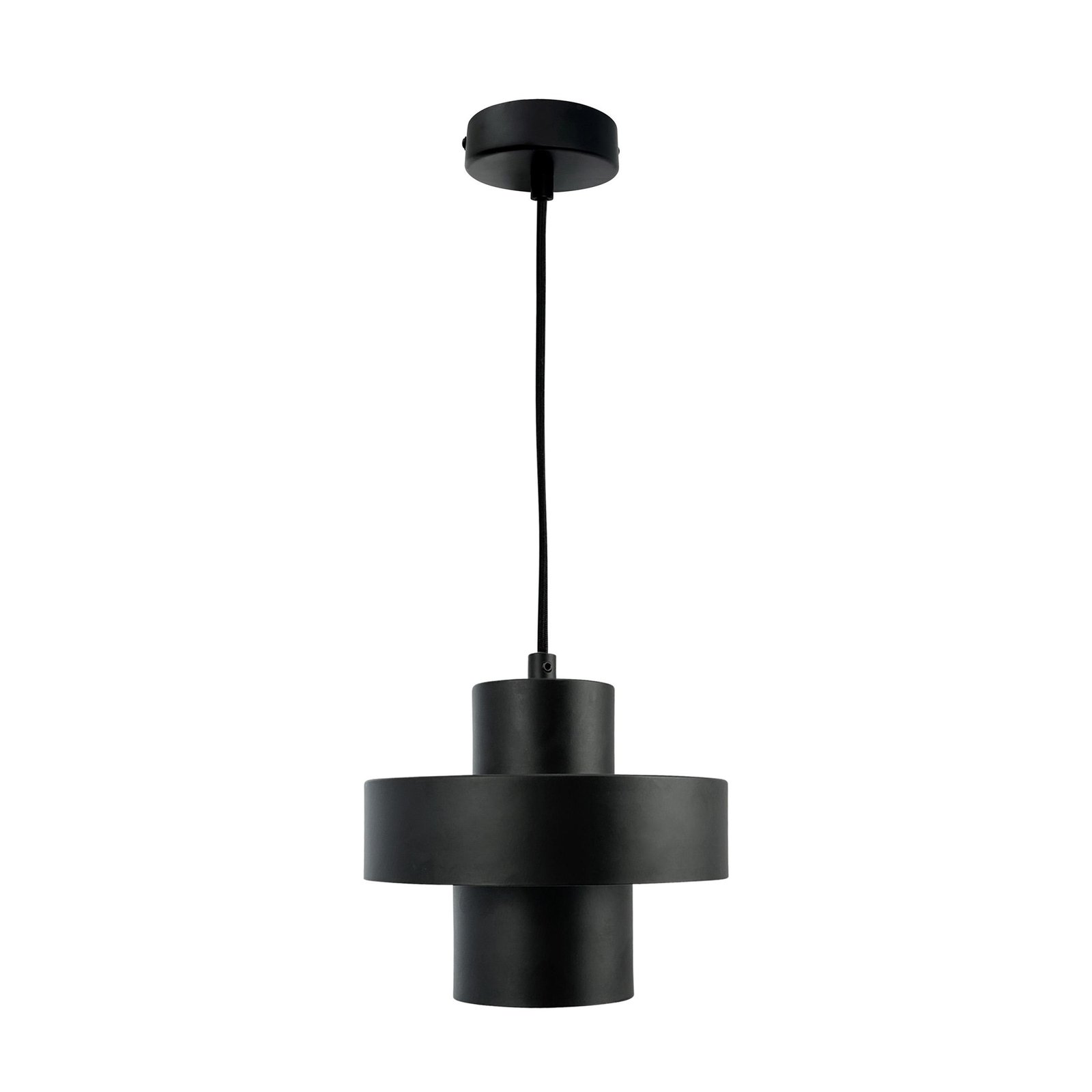 Dyberg Larsen piekaramā lampa Stoke, melna, Ø 20 cm, metāls