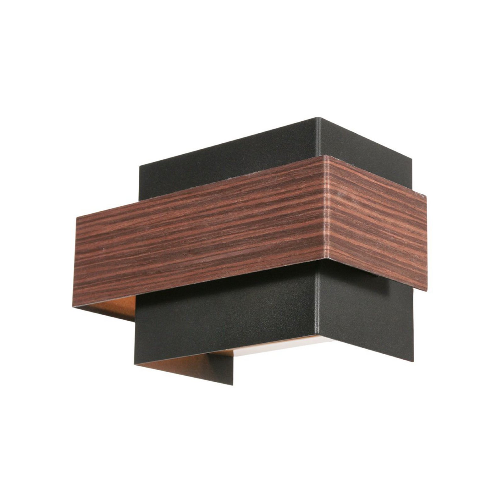 LED wall light Muro 3368, wood look, up/down, G9, 2,700 K