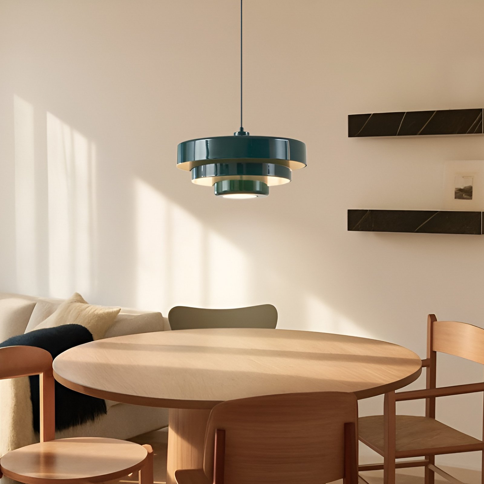 Lámpara colgante Tivra, verde, Ø 35 cm, metal, E27 - Lindby Lámpara colgante Tivra, verde, Ø 35 cm, metal, E27 - Lindby