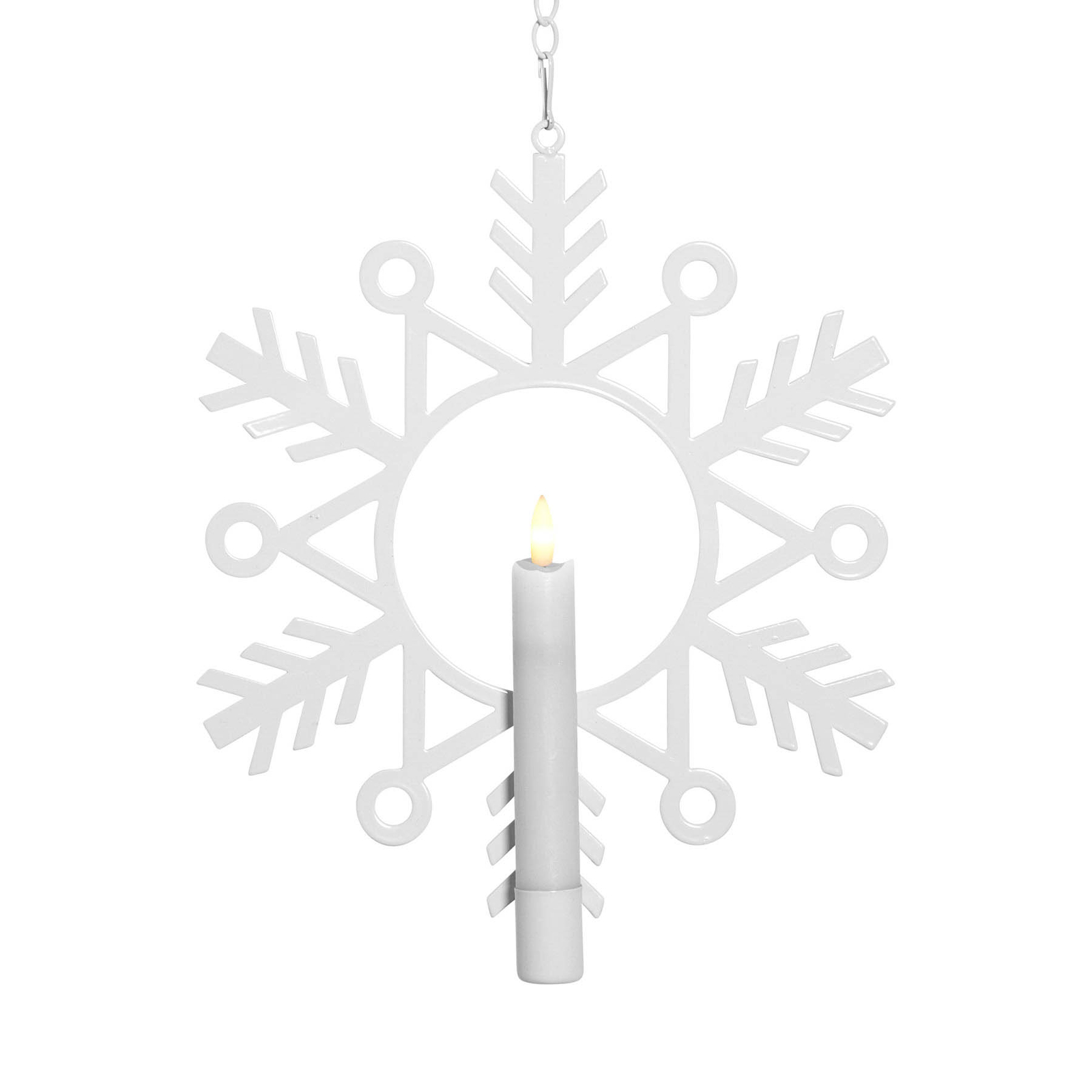 Dekoračná LED lampa Flamme Snow, vosková sviečka