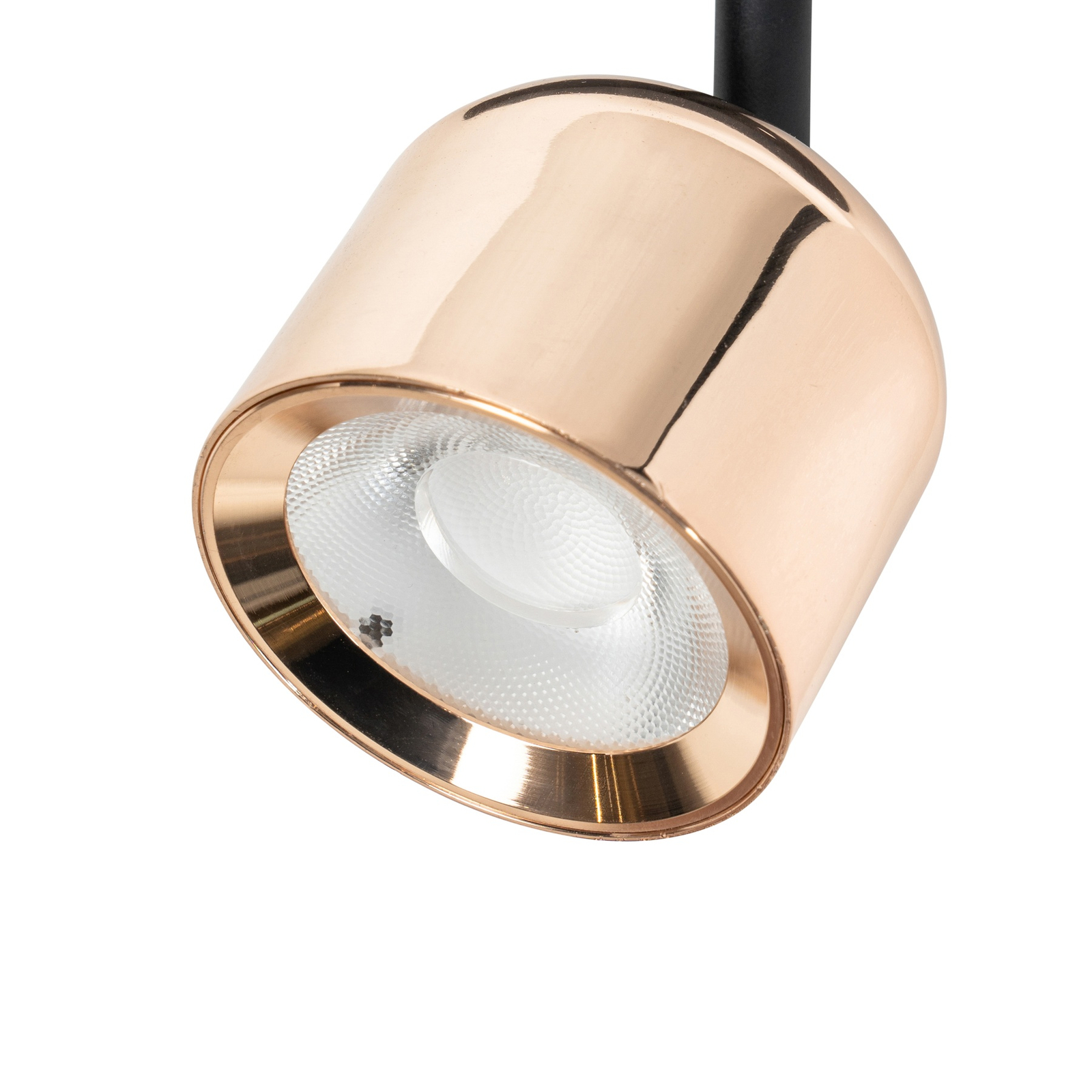 Lindby LED reflektor 48 V Lumaro, růžové zlato, Ø 8,2 cm, hliník