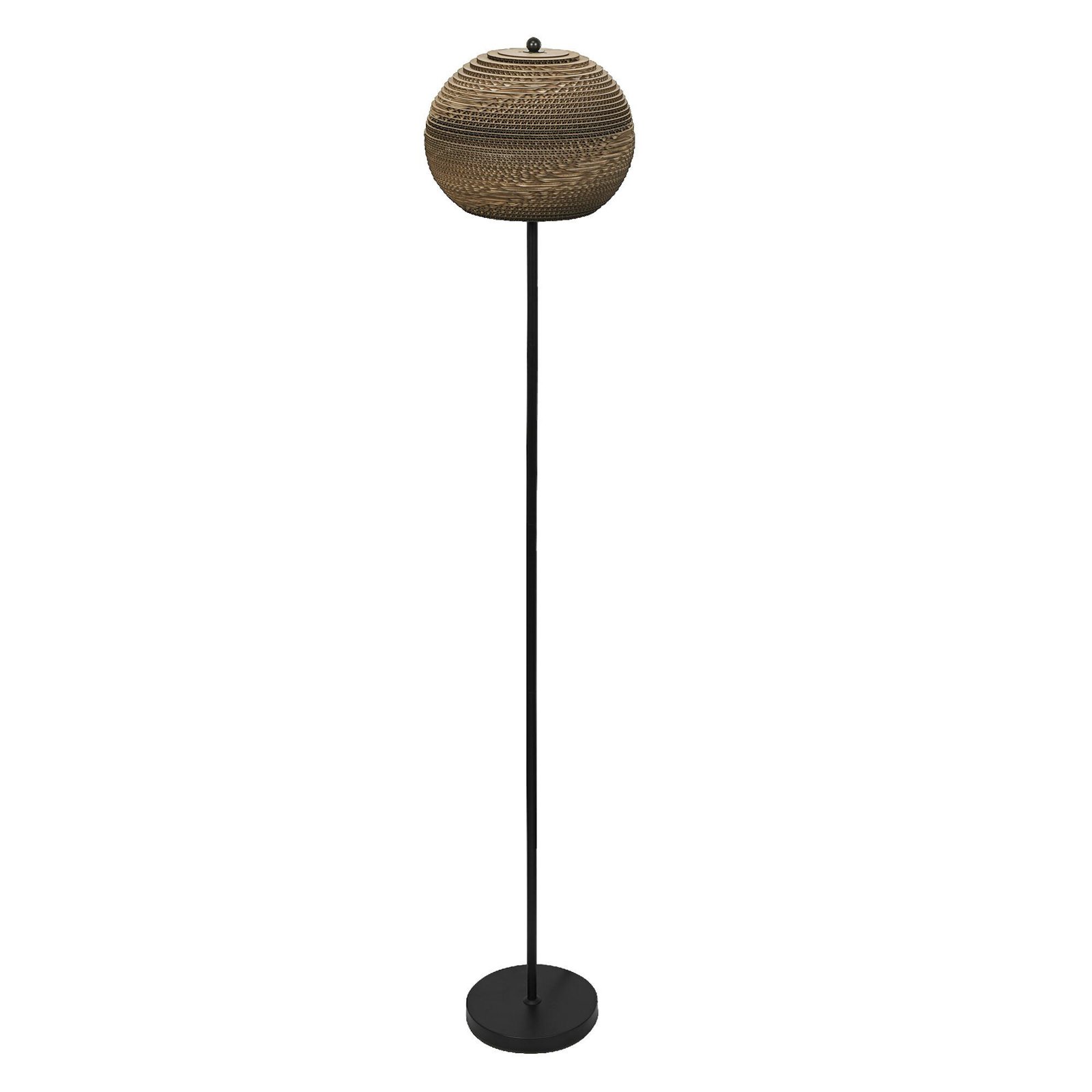 LEDVANCE lampa stojąca Ball wysokość 116 cm, brązowa, tektura falista, E27