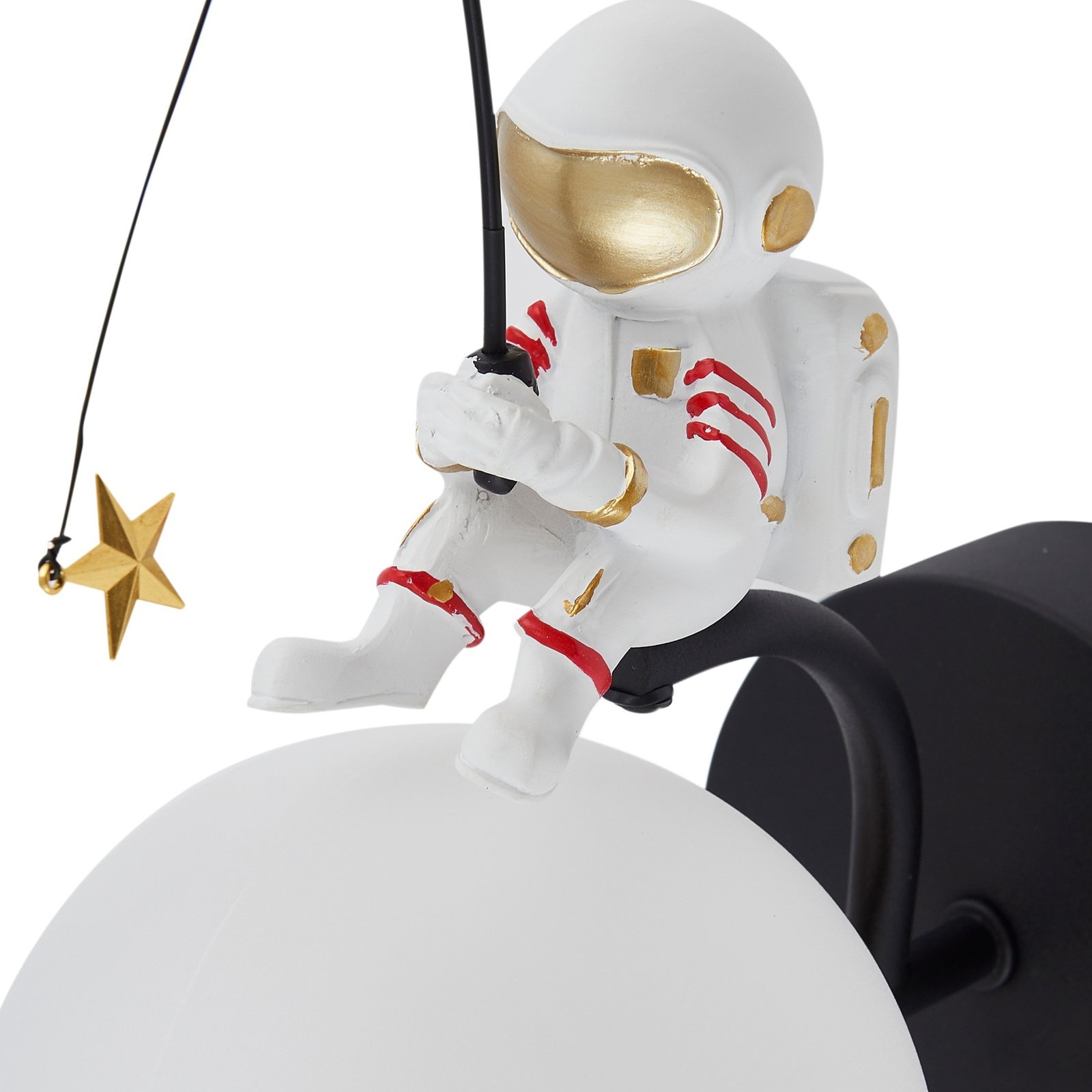 Applique Lindby Kosmo, plastica, astronauta, altezza 30 cm