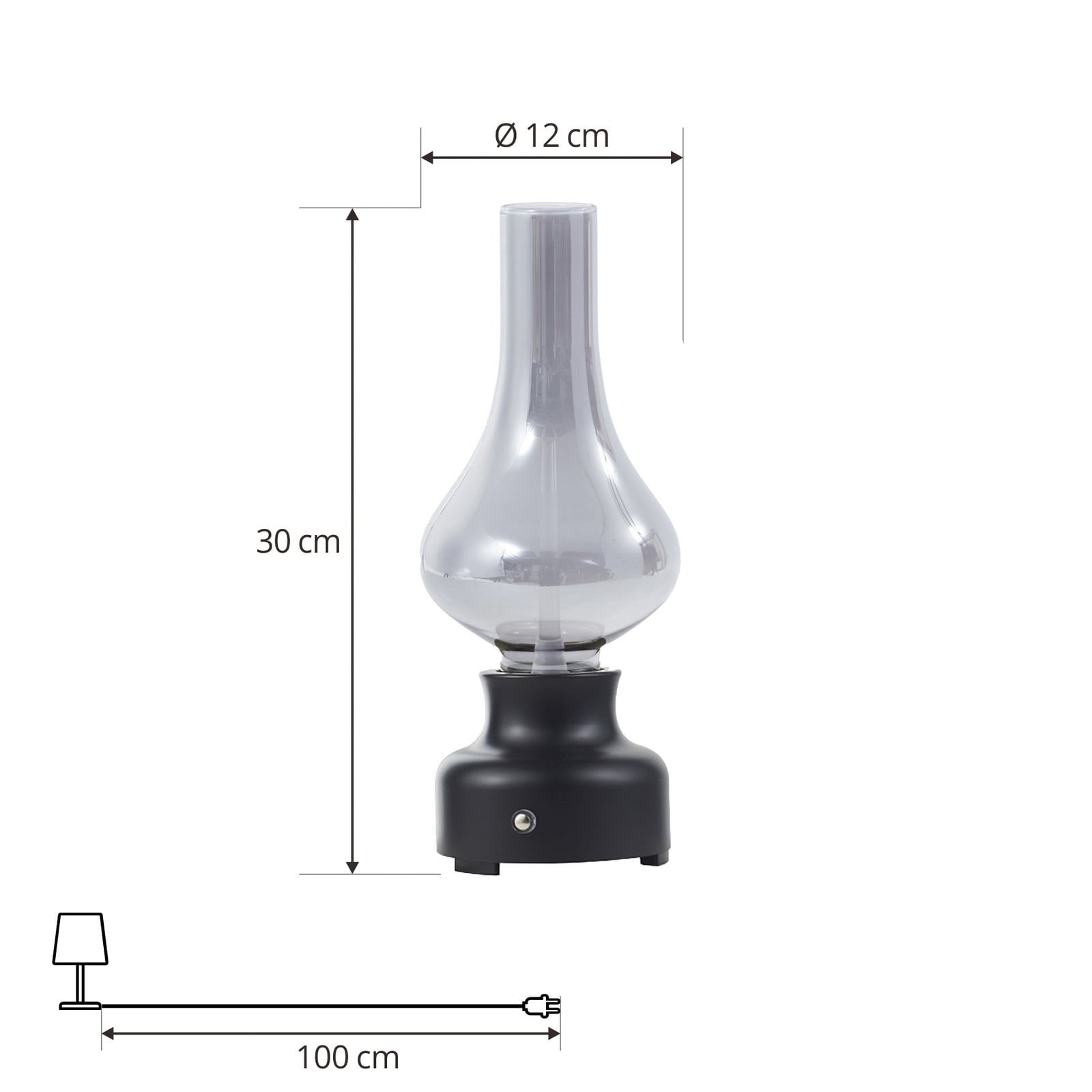 Mist Portable Table Lamp Black/Transparent - NOLA