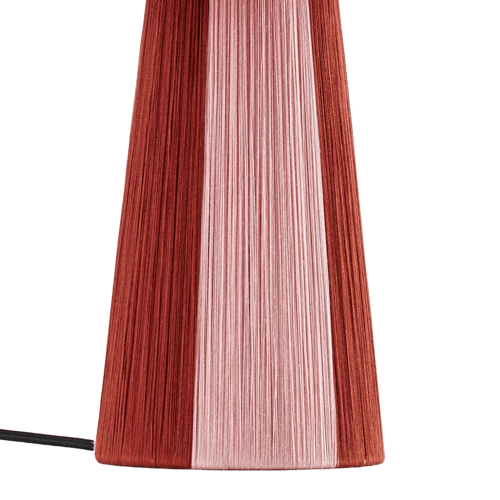 Lampe à poser Lindby Suly, rouge/rose, coton, hauteur 40 cm