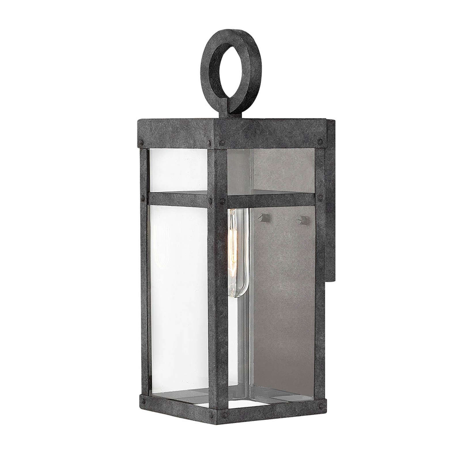 Vonkajšie nástenné svietidlo Porter, čierne, výška 33,6 cm
