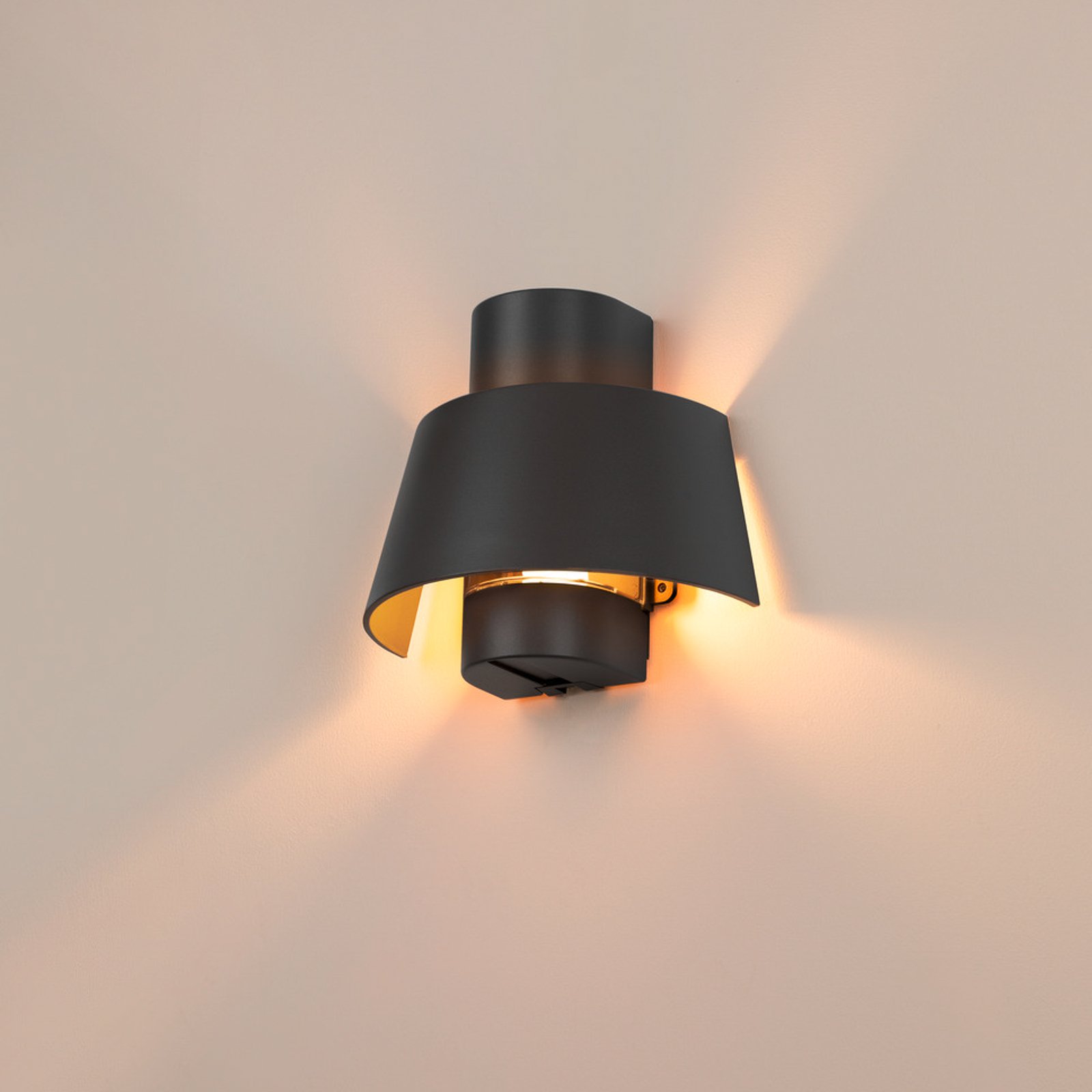 SLV Photoni wall lamp, black, aluminium, width 25 cm