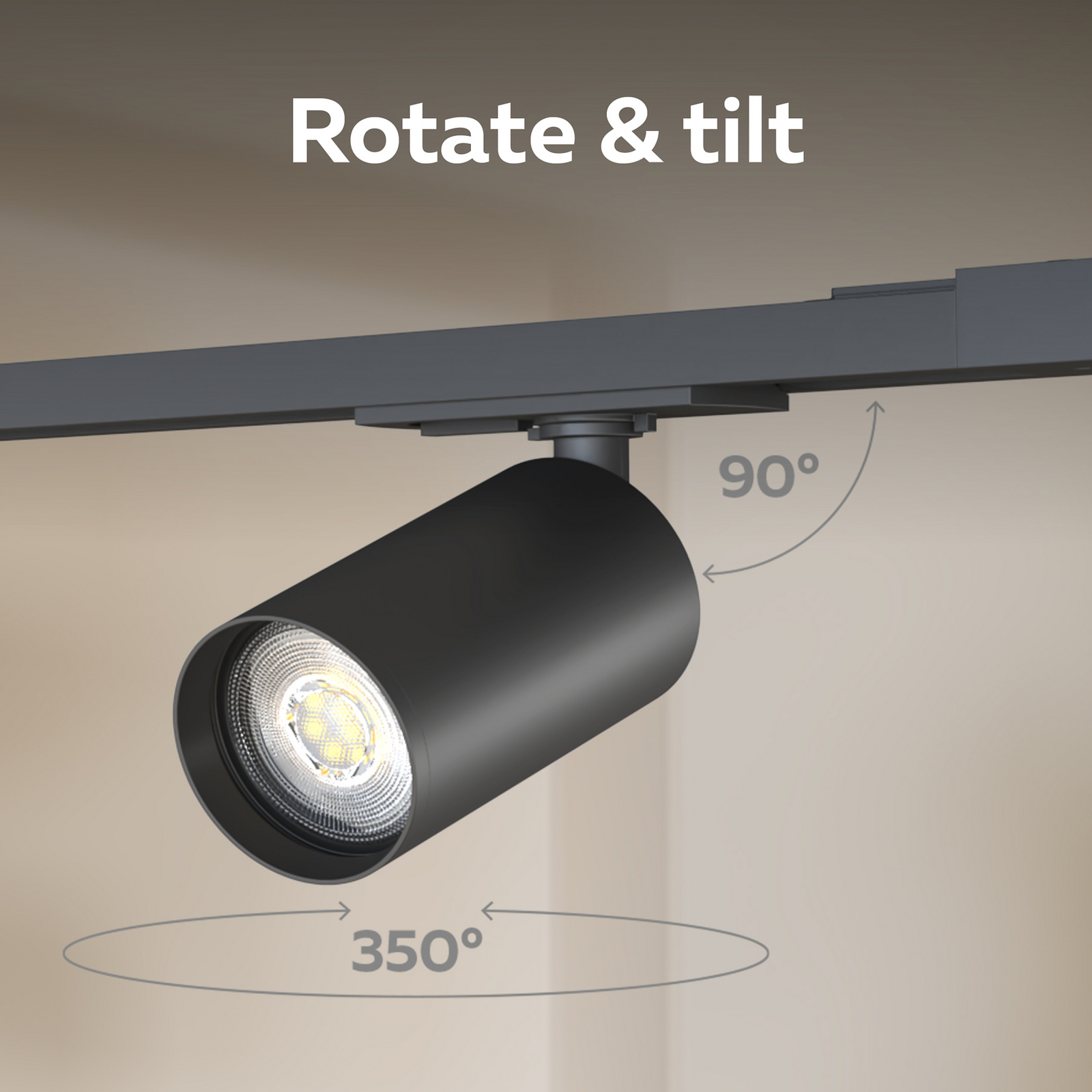 Calex Schienenset, 4 GU10-Spots, schwarz, Länge 2 m, Metall