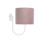 Rosabelle wall light, fabric lampshade, pink