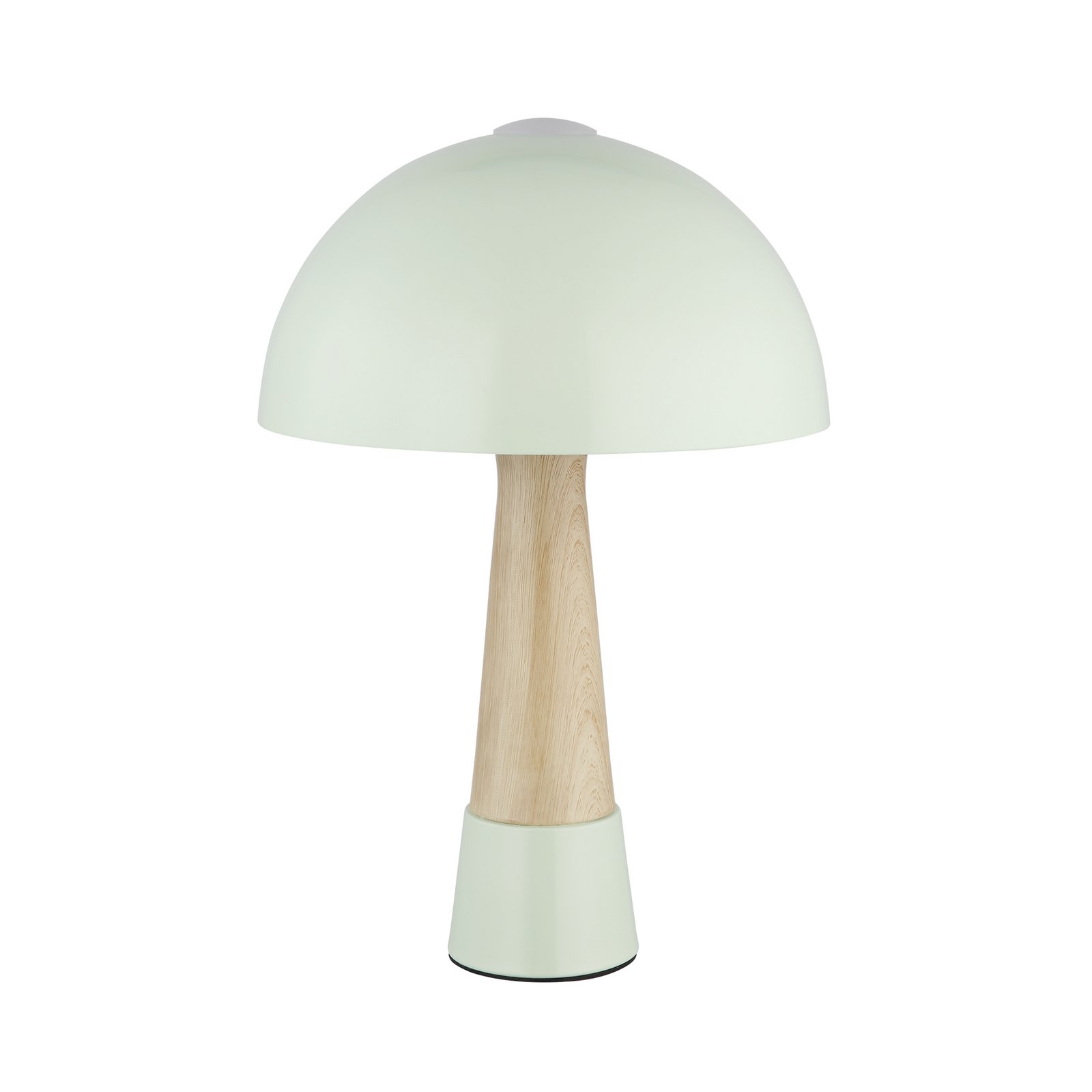 Candeeiro de mesa Paulin, verde mate/aspecto madeira, metal, altura 36,5 cm