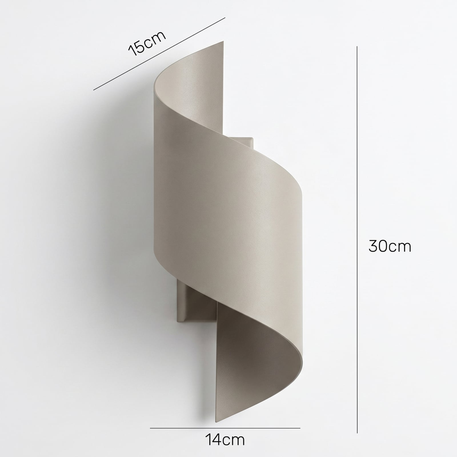 Vegglampe SPINER, beige, høyde 30 cm, metall, G9 Vegglampe SPINER, beige, høyde 30 cm, metall, G9