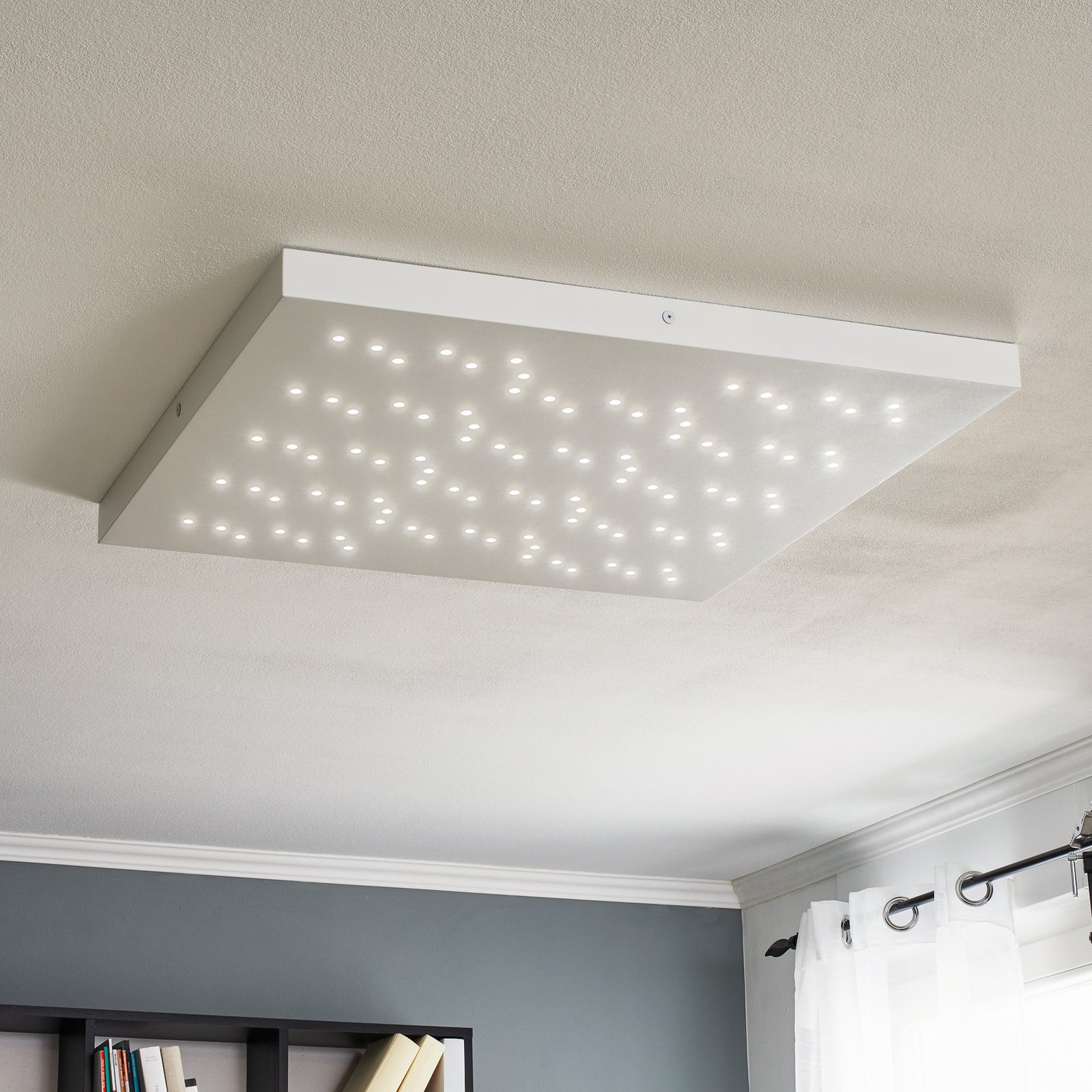 Titus LED ceiling light, white 75 x 75 cm