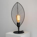 PR Home Elm table lamp, leaf shape, black