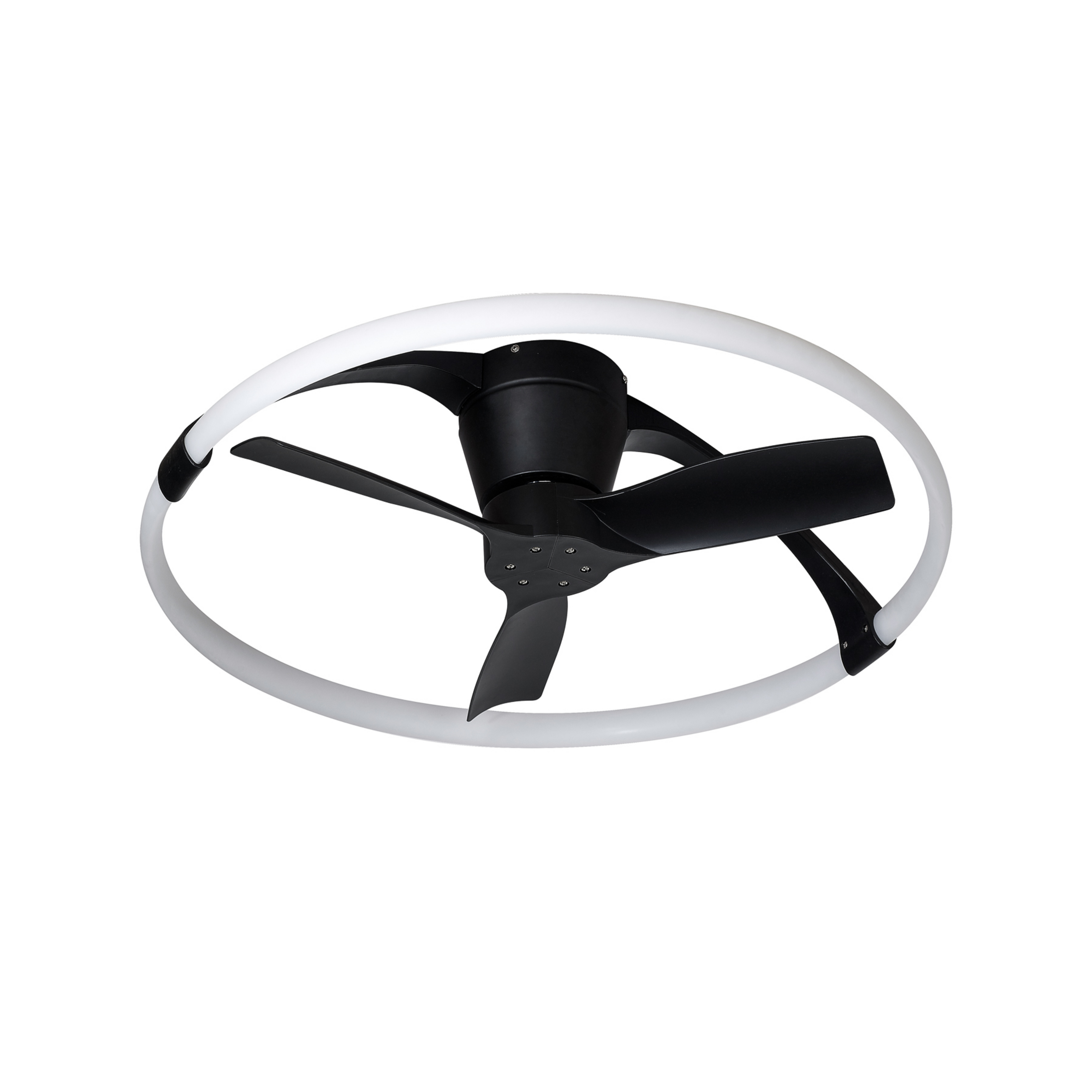 LED-loftventilator Nepal Mini, app, sort/hvid – Mantra