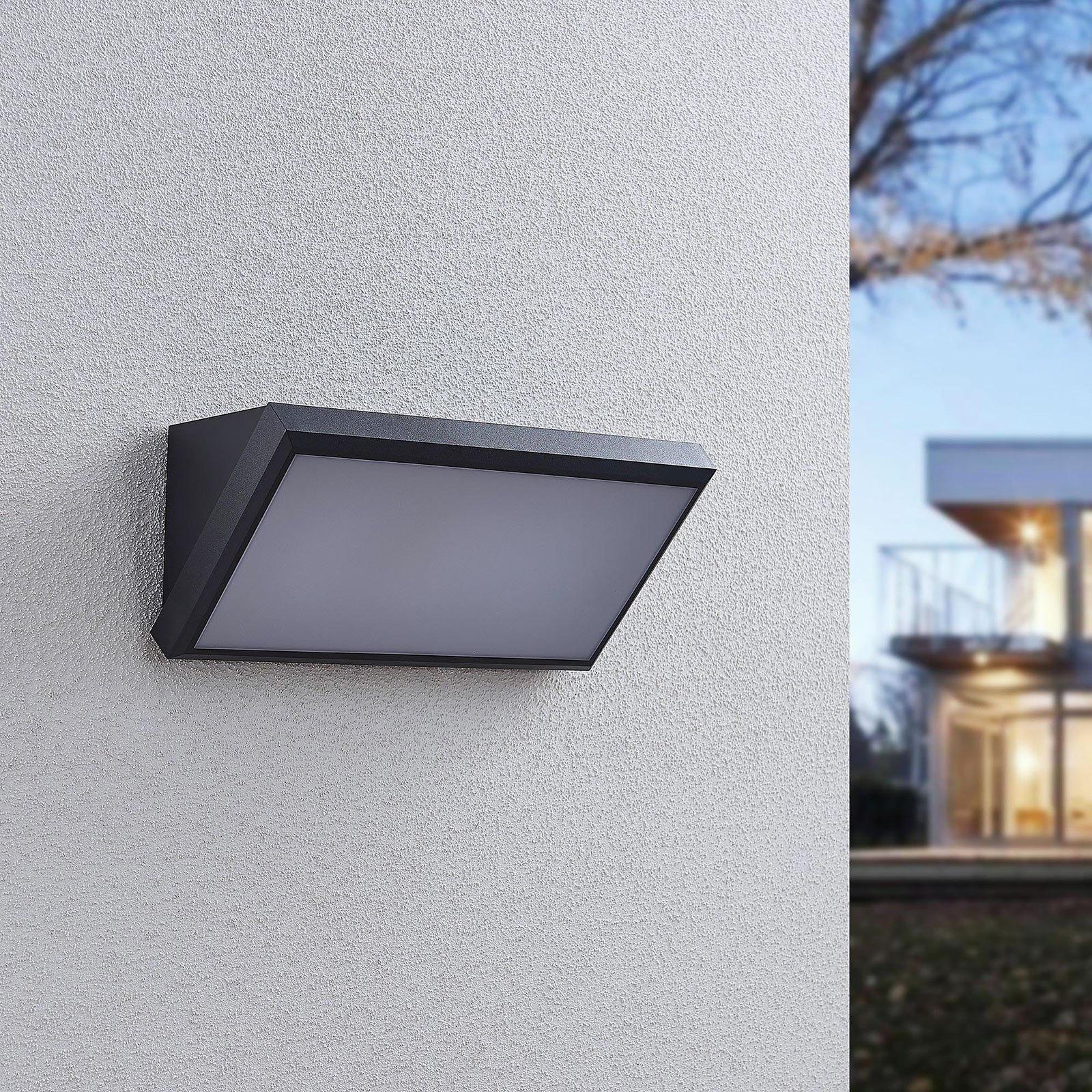 Abby Outdoor Wall Lamp w/Sensor Dark Grey/White - Lindby