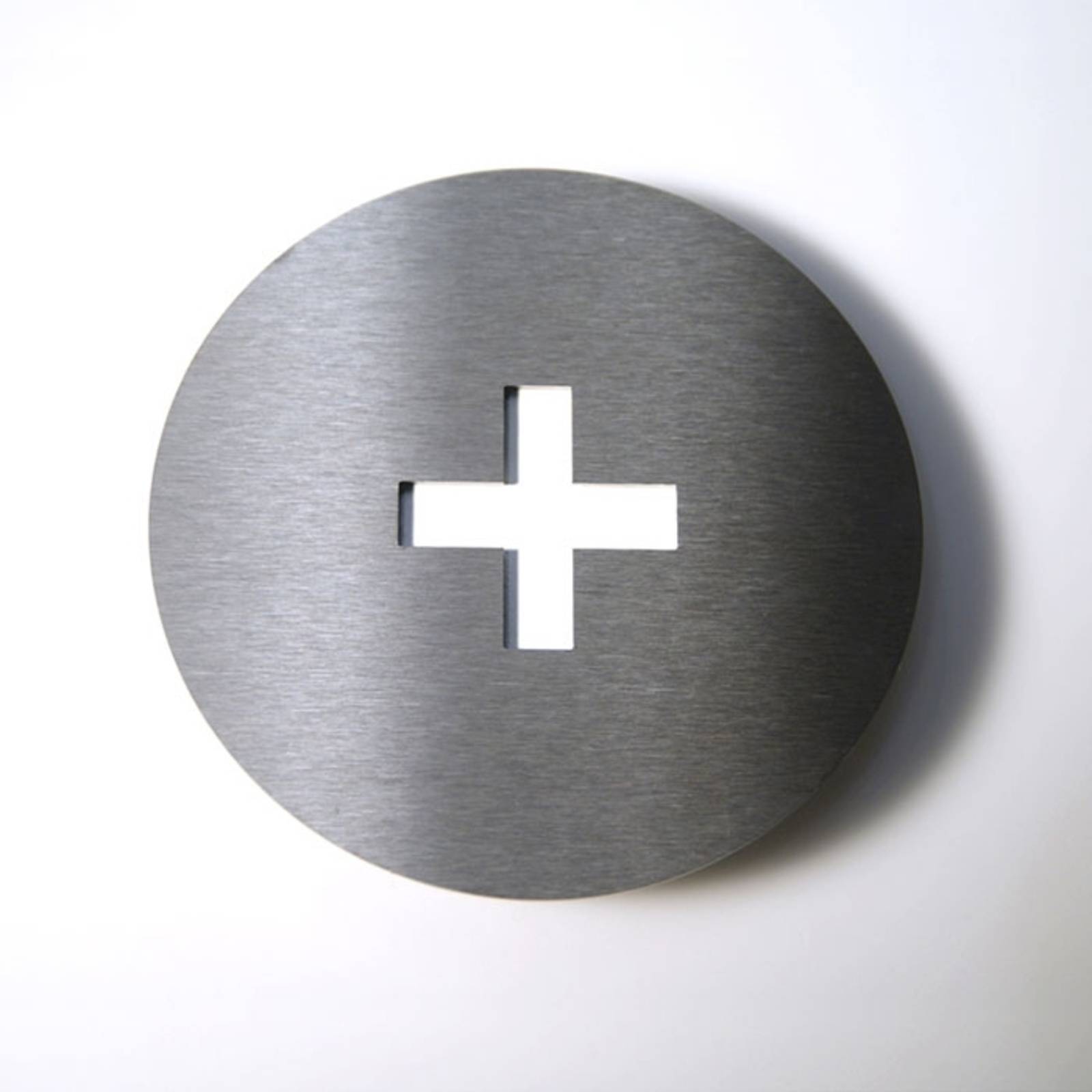 Stainless steel house number Round +