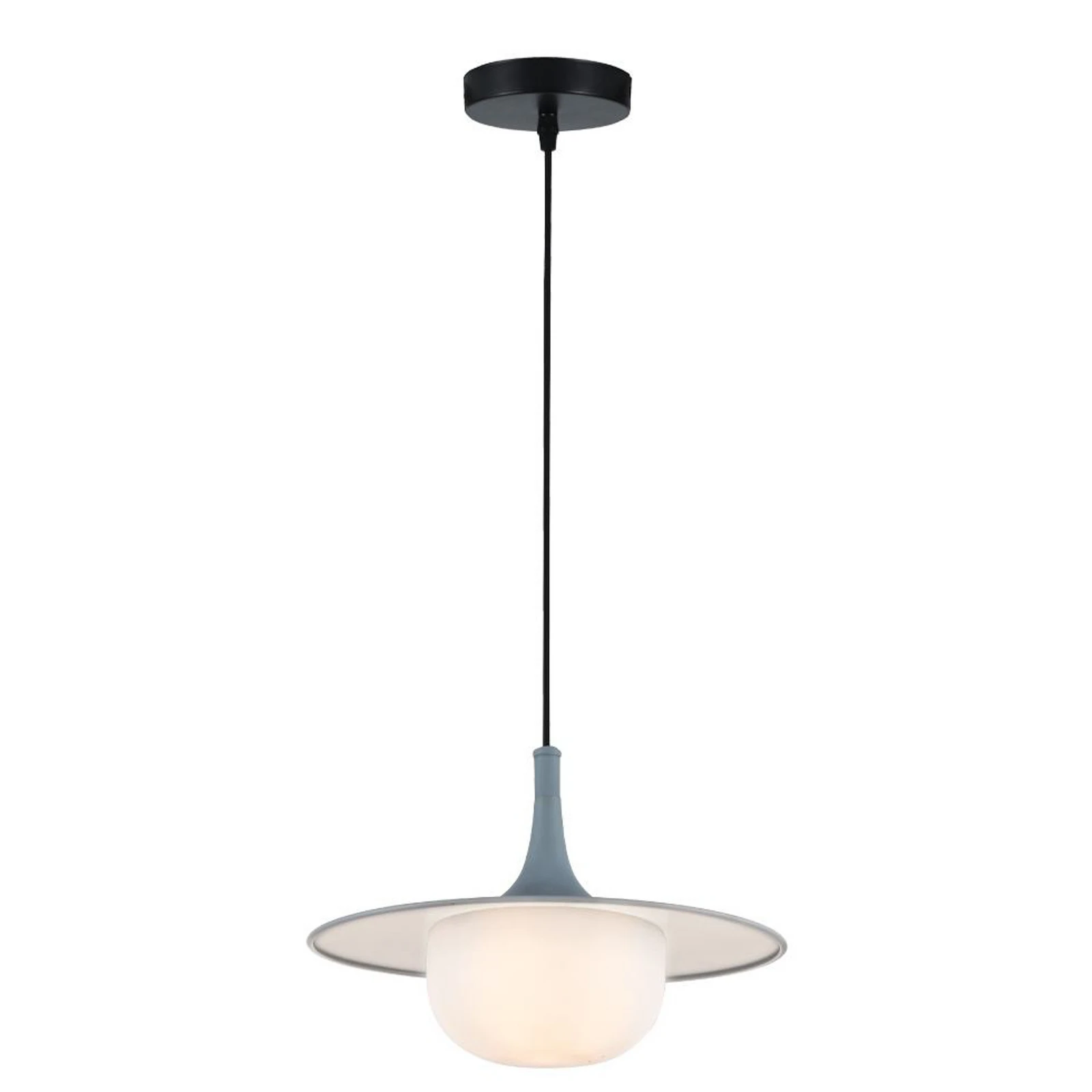 Piekaramā lampa Fred, pelēka/balta, Ø 35 cm, plastmasa/metāls