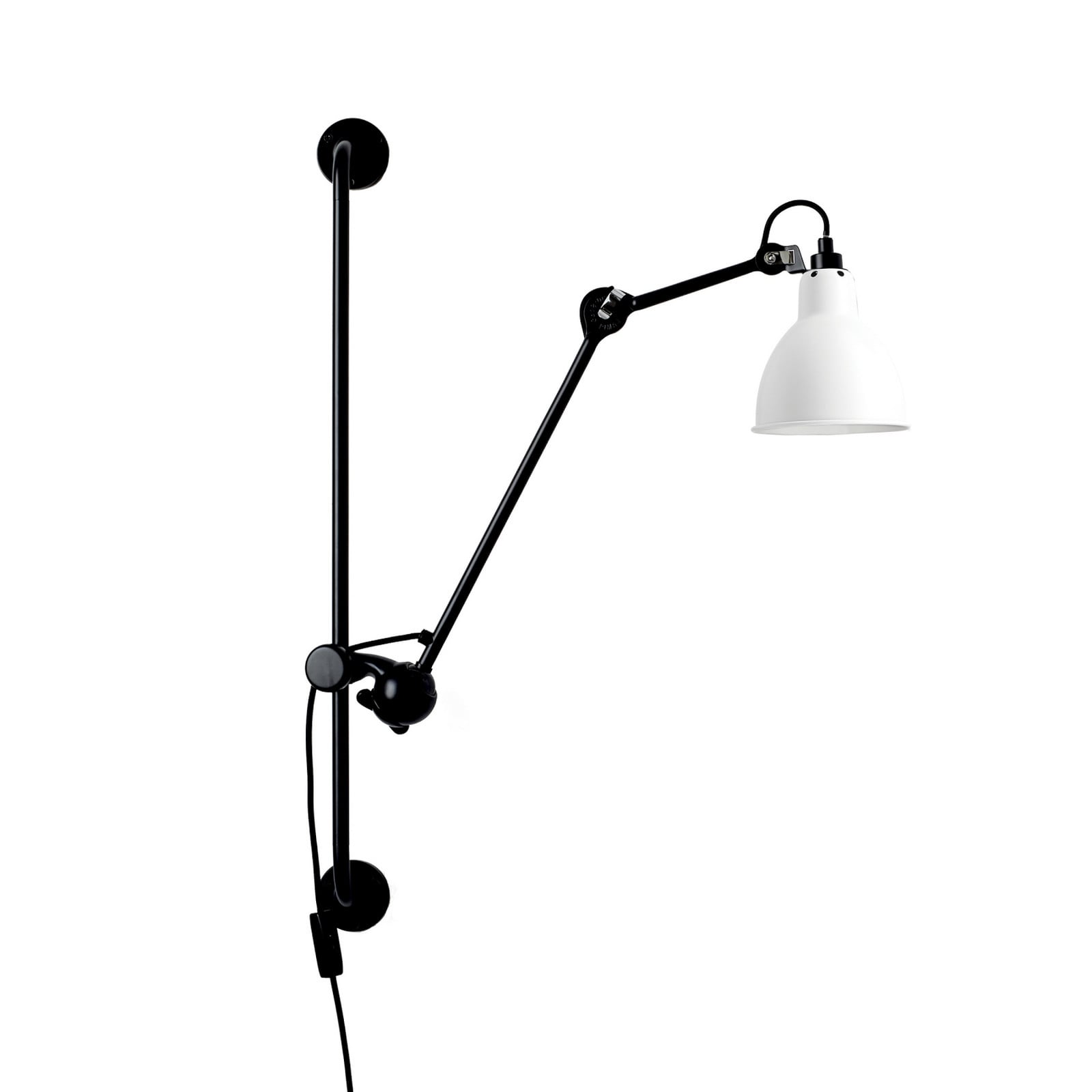 210 Væglampe sort/hvid 201 Round Lampe Gras - Stue - Design - Metal - Med én lyskilde