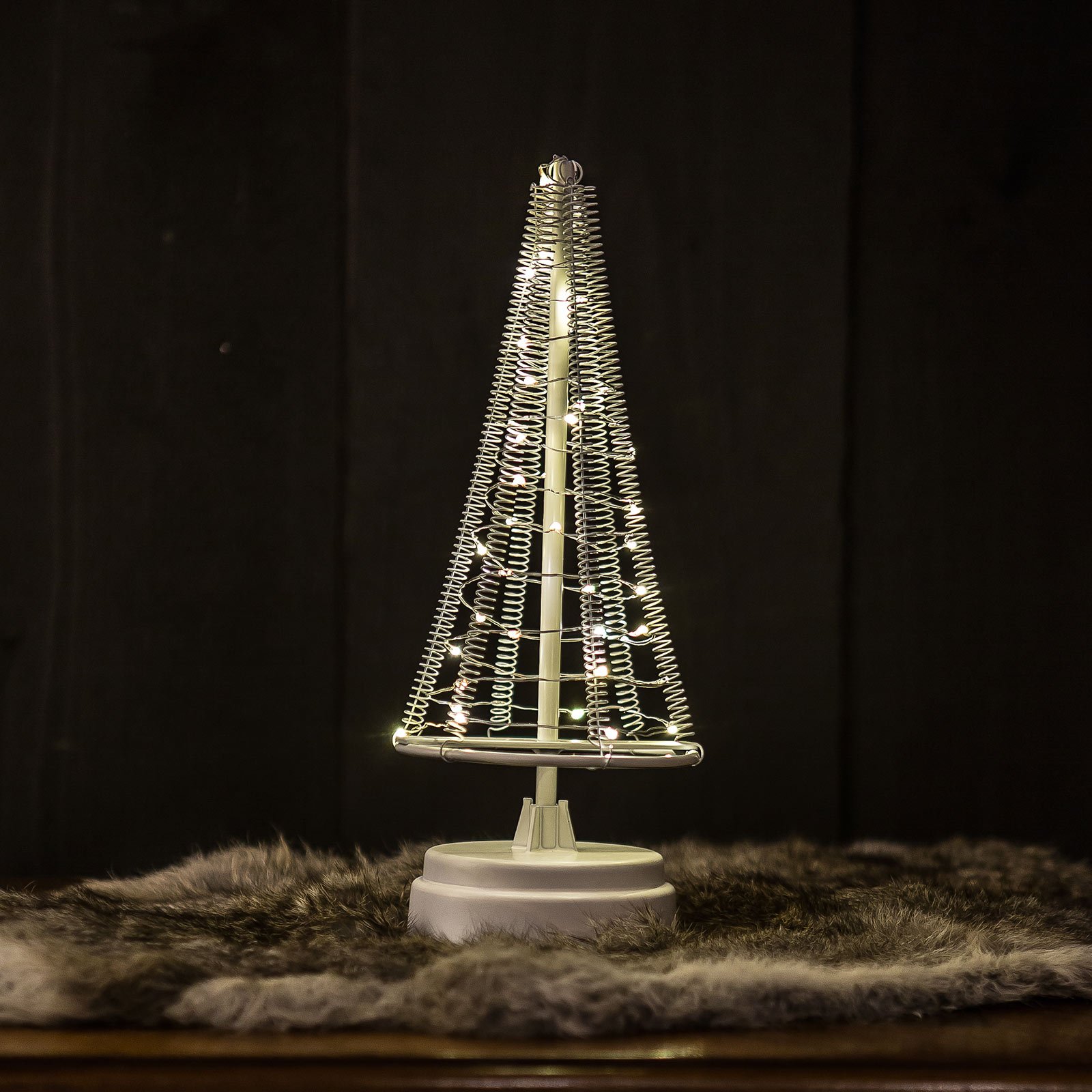 Tre Santa`s Tree, ledning sølv høyde 26 cm