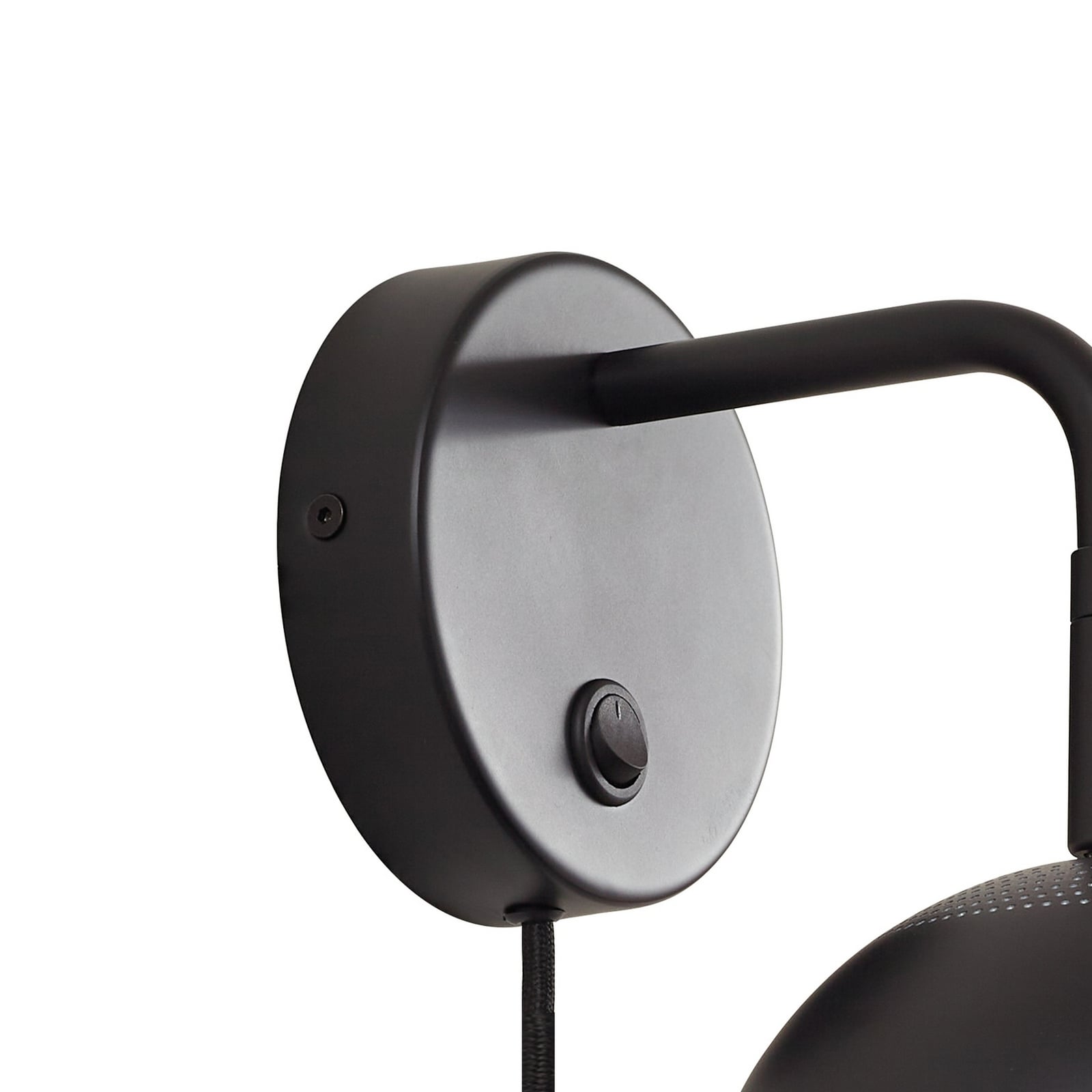 Oura væglampe, sort, stik, justerbar, jern - Nola