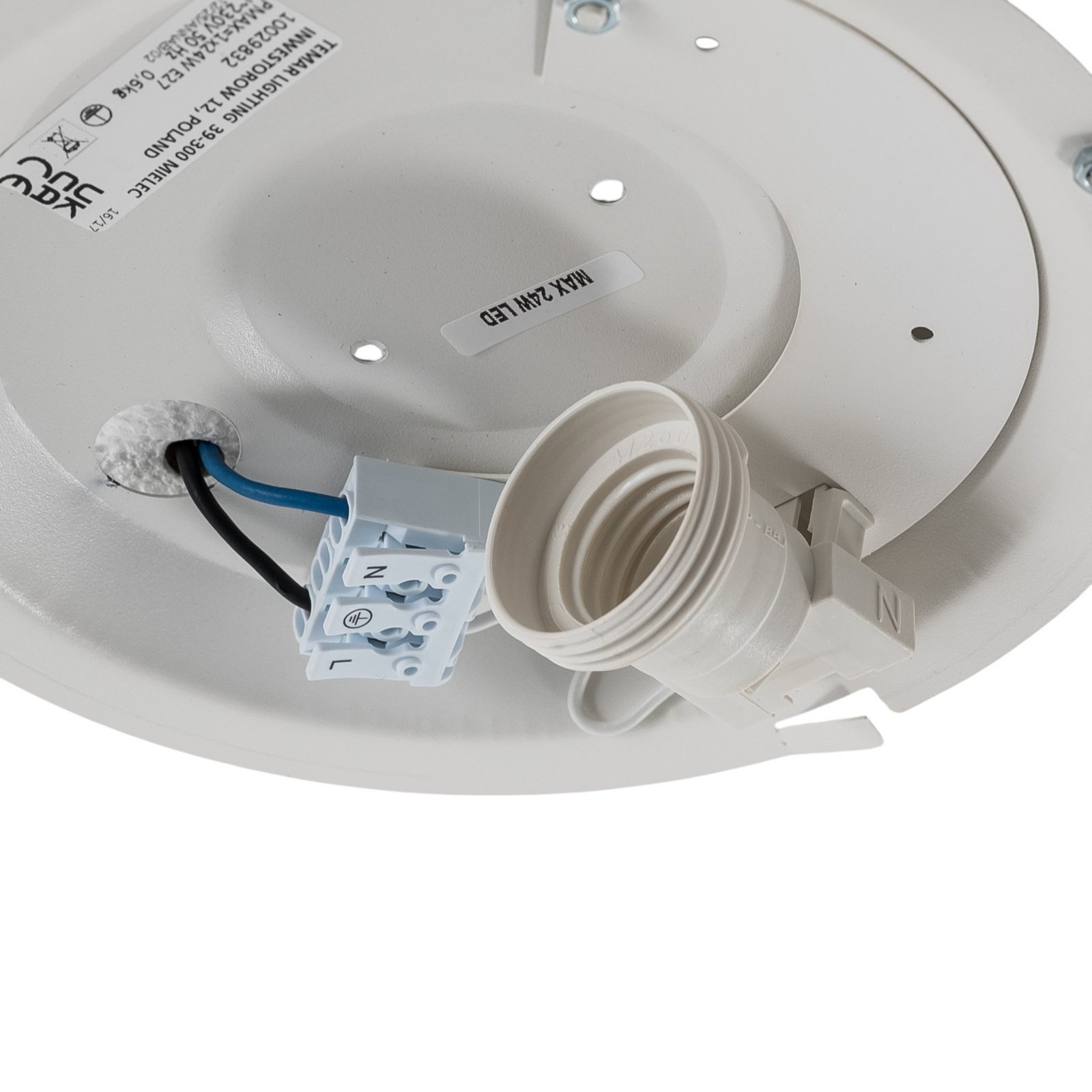 Plafonnier Cleo, Ø 20 cm, IP54, couleur cuivre, métal, E27
