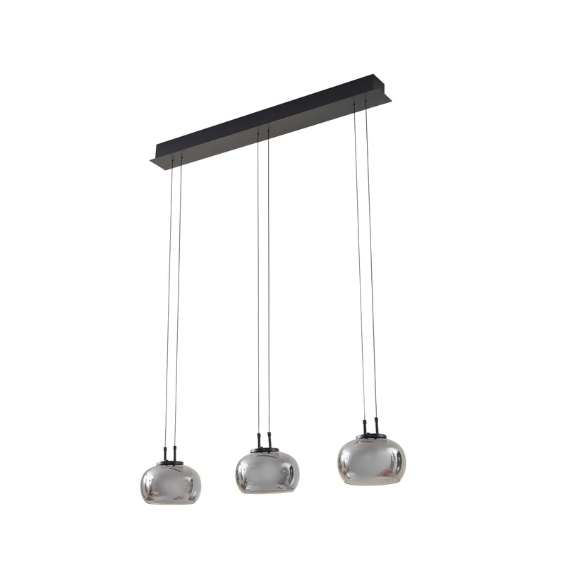 Lucande - Dain 3 LED Pendant Smoke Grey